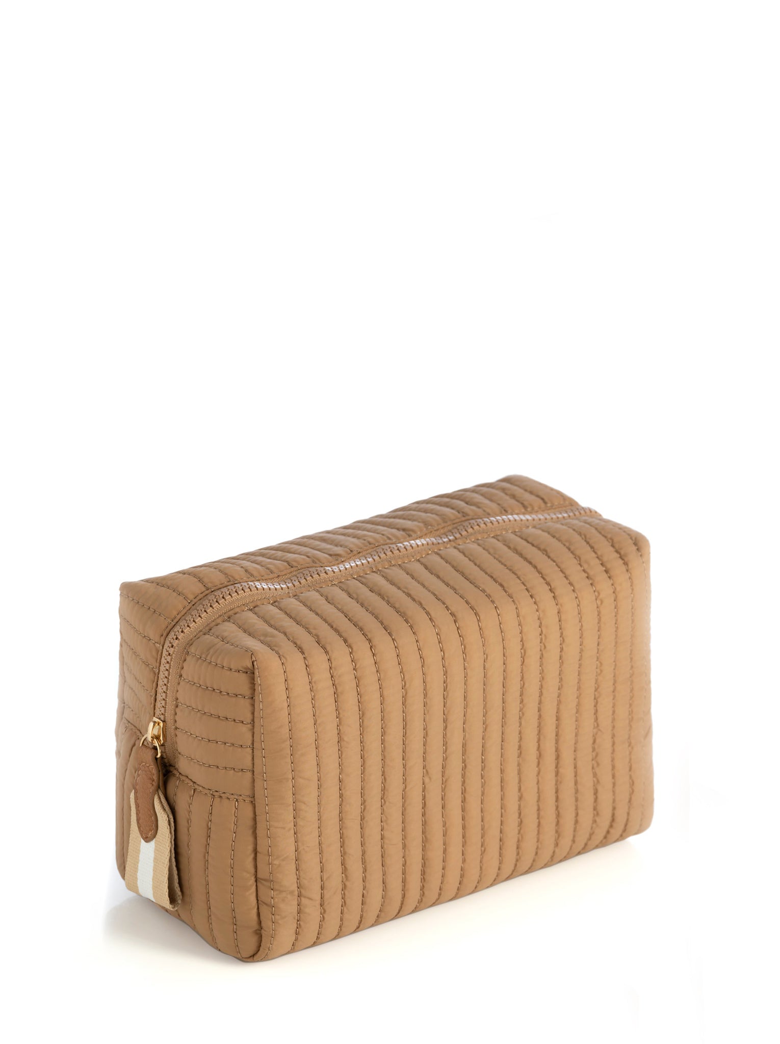 Shiraleah Ezra Large Boxy Cosmetic Pouch TAN