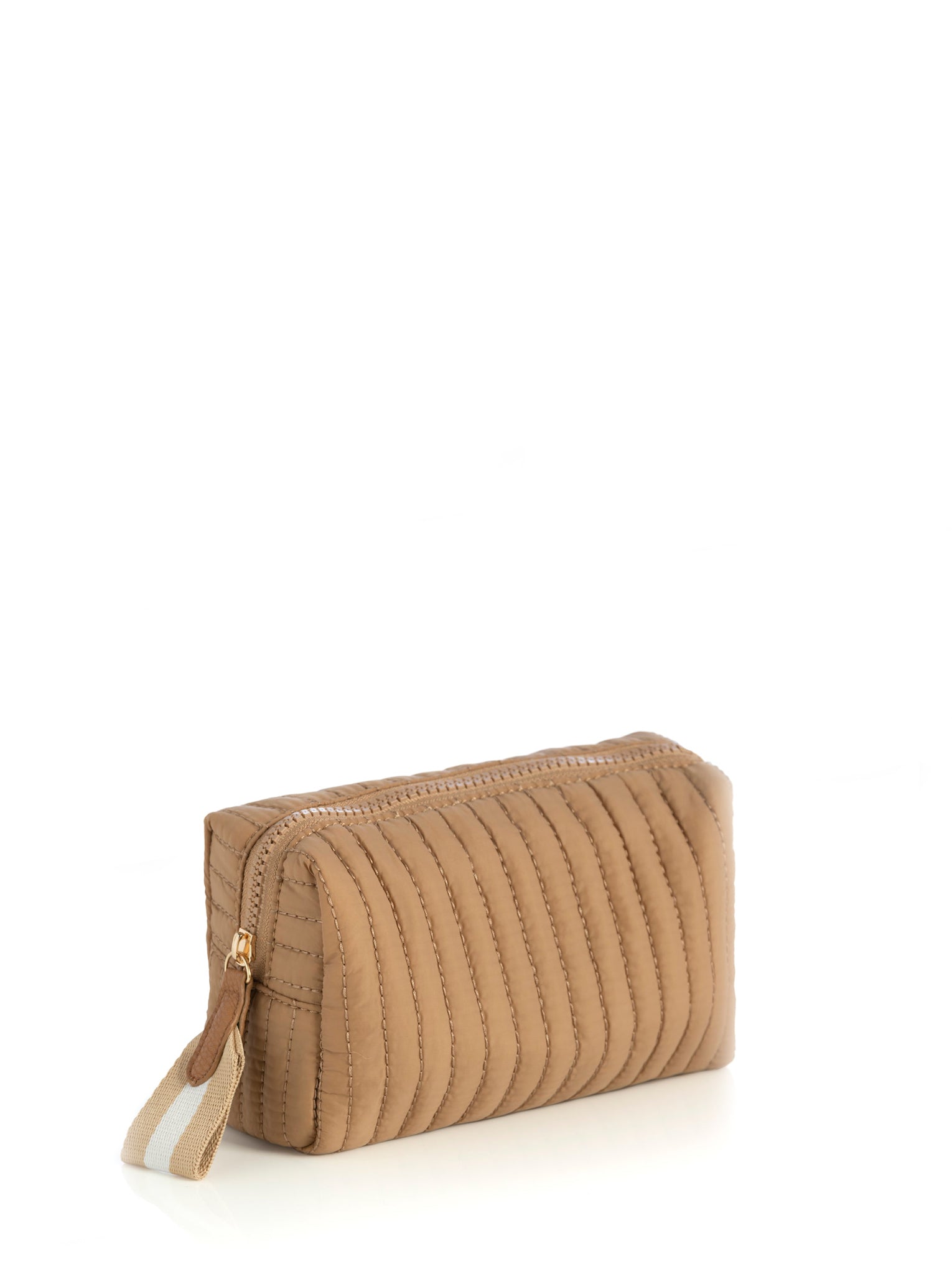 Shiraleah Ezra Small Boxy Cosmetic Pouch TAN