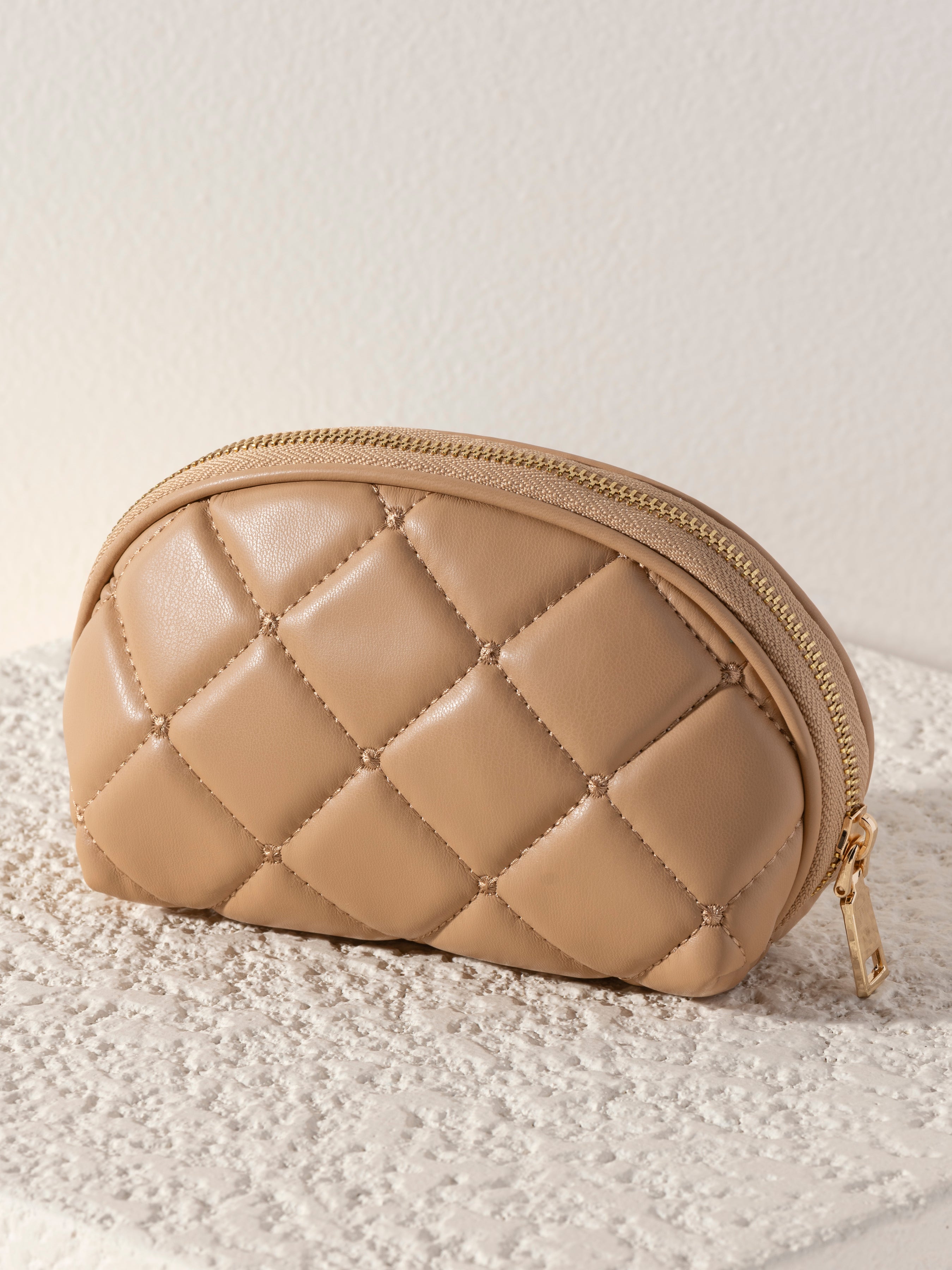 Shiraleah Mademoiselle Zip Pouch TAN