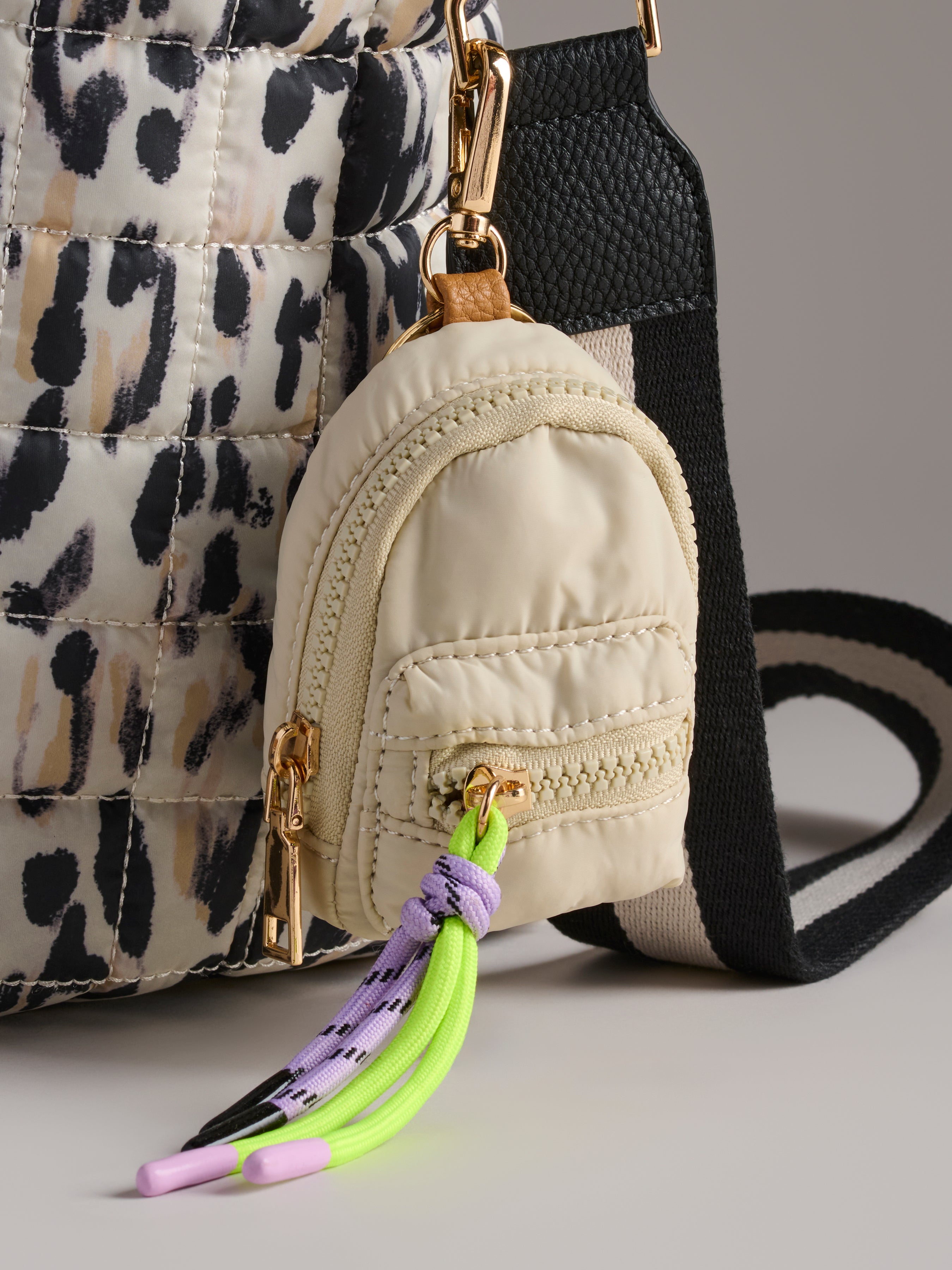 Shiraleah Ezra Mini Backpack Bag Charm IVORY