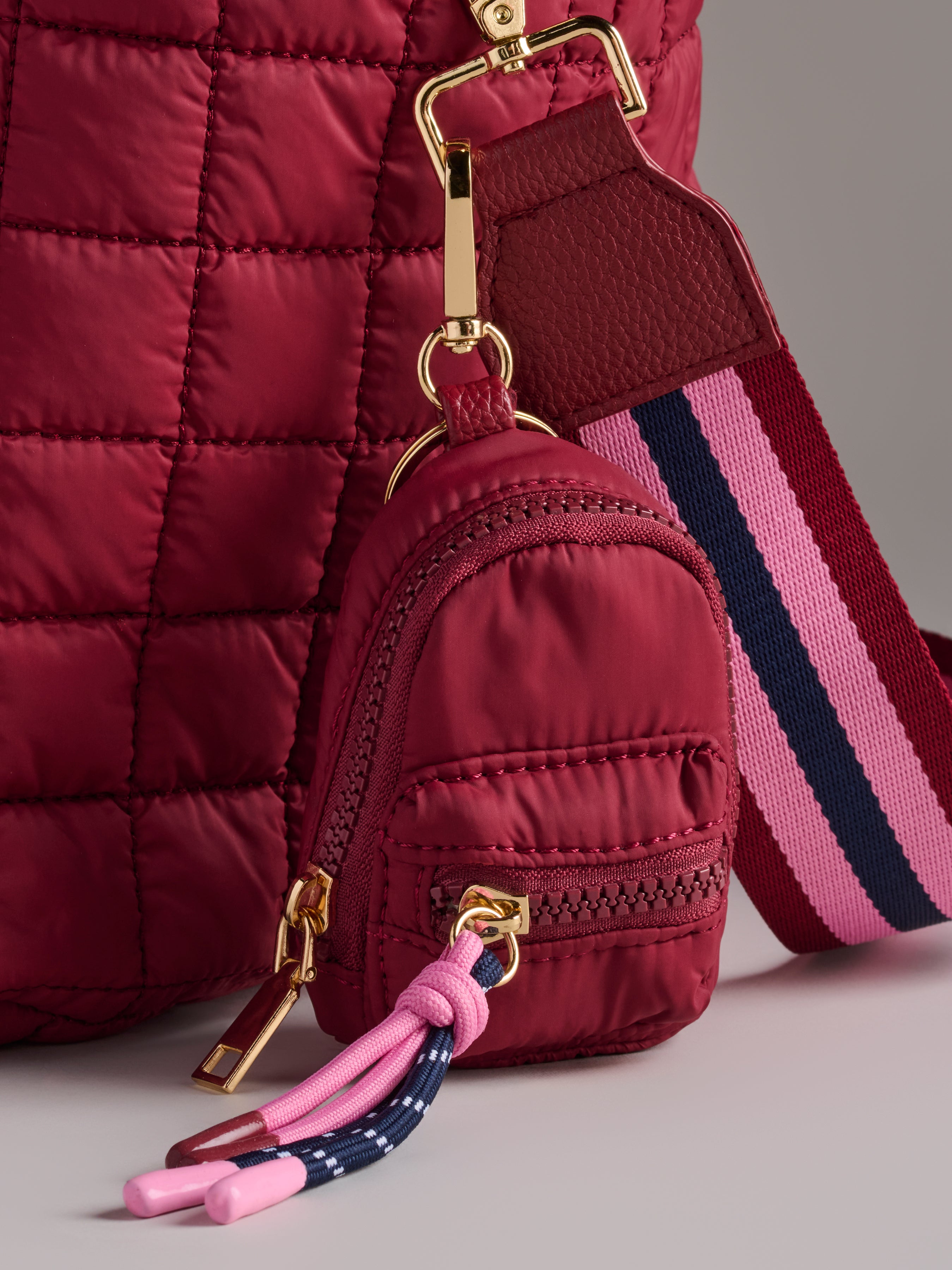 Shiraleah Ezra Mini Backpack Bag Charm WINE