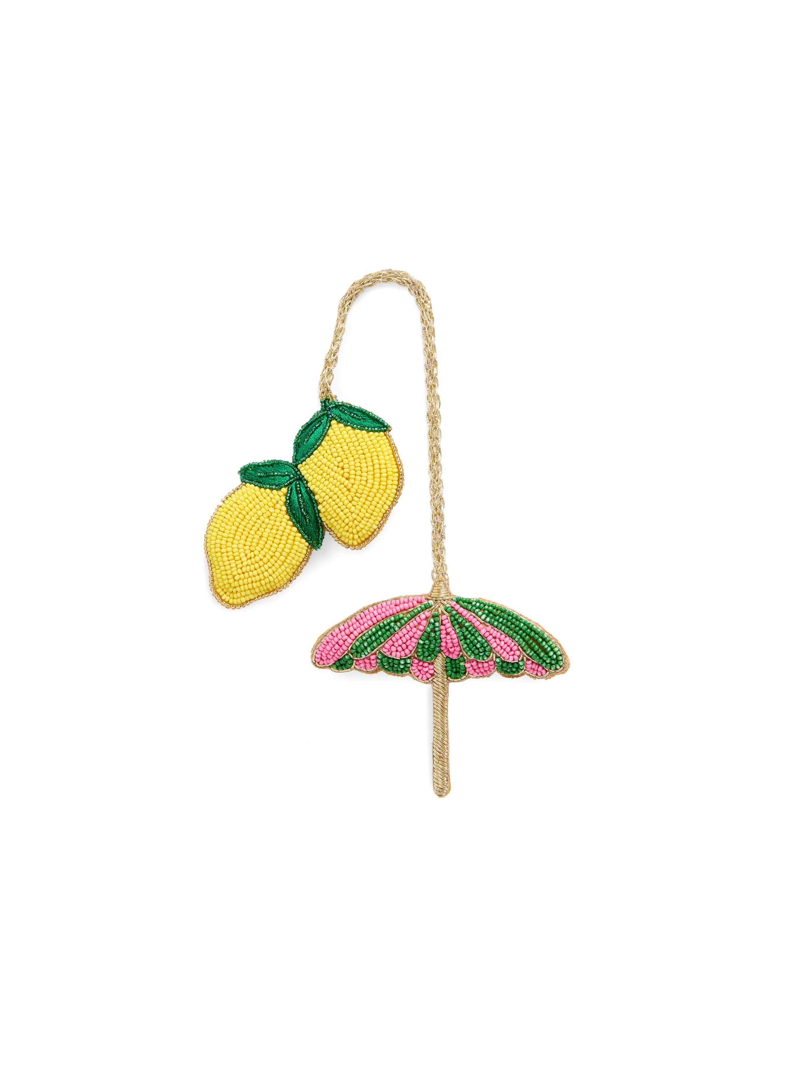 Shiraleah Lemon/Umbrella Beaded Bag Charm, Multi
