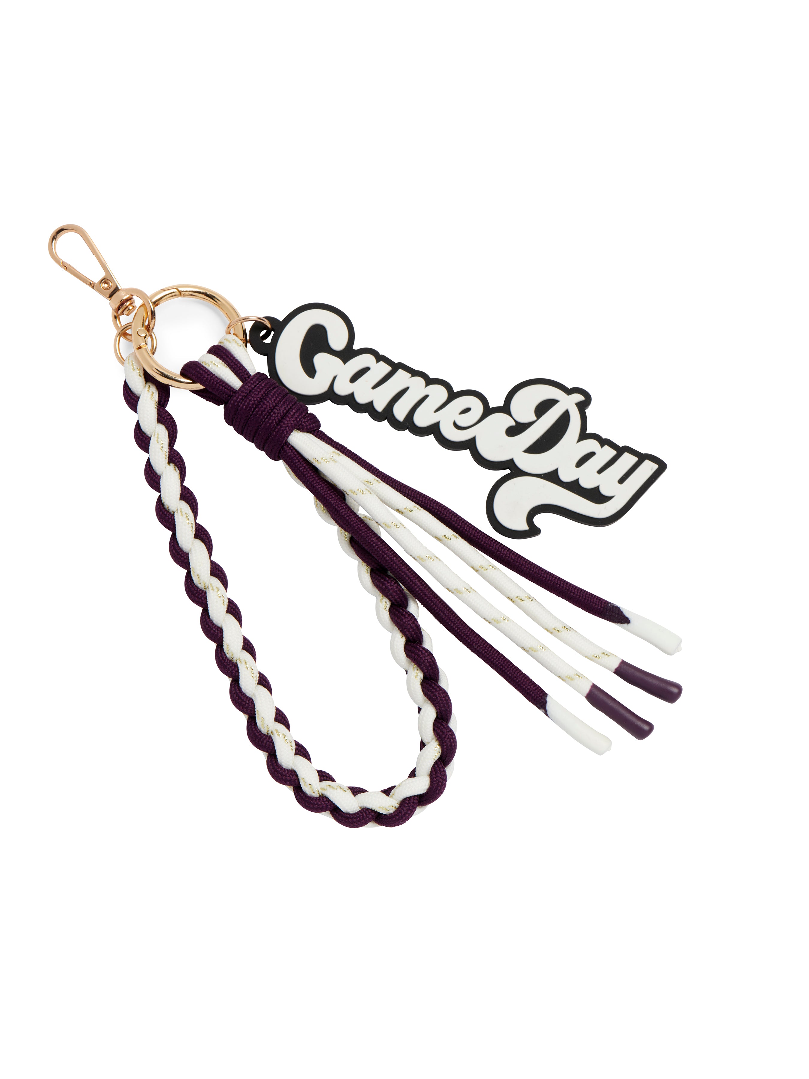 Shiraleah Game Day Bag Charm/Key Ring Purple
