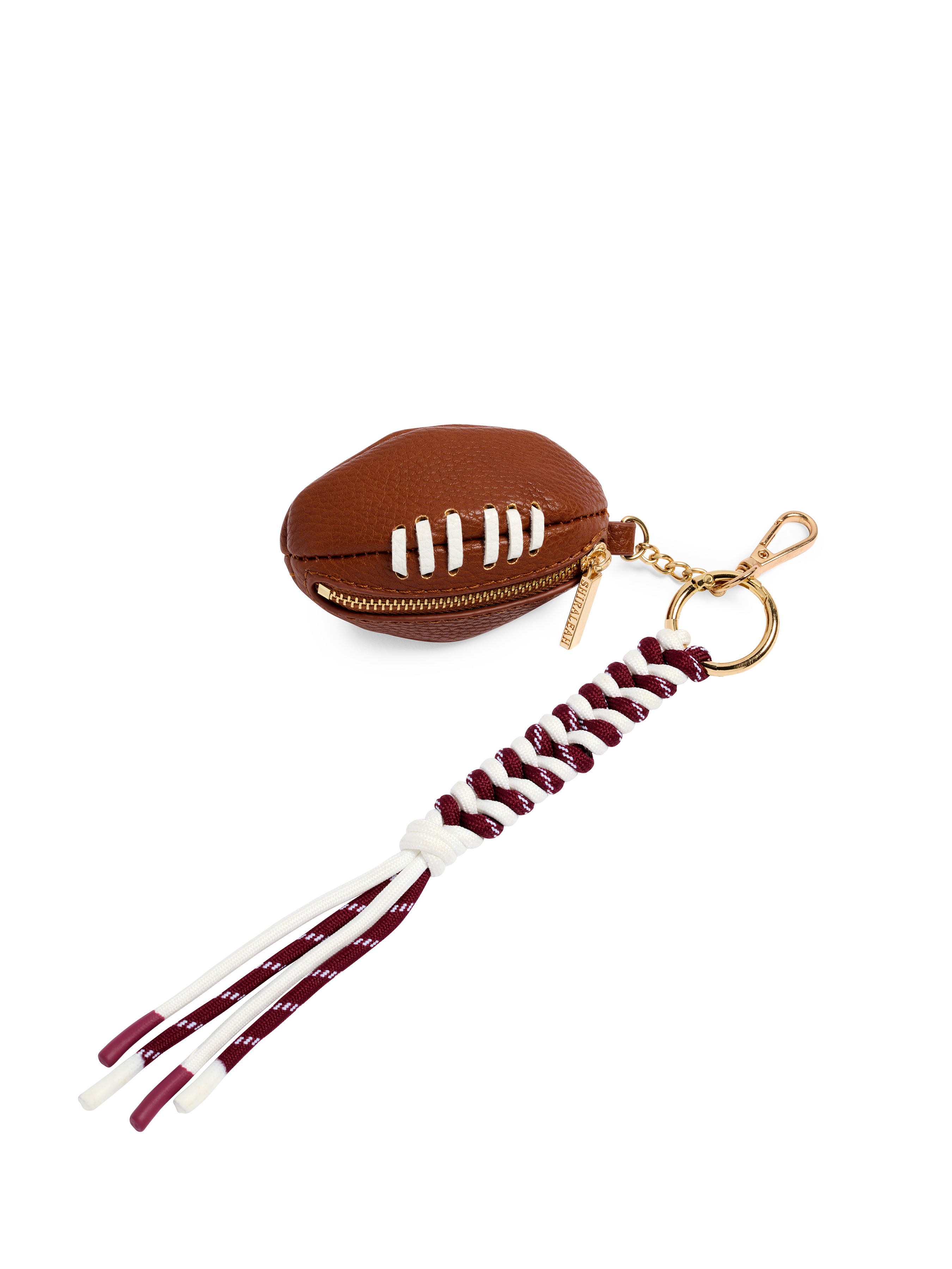 Shiraleah Football Bag Charm/Key Ring Maroon