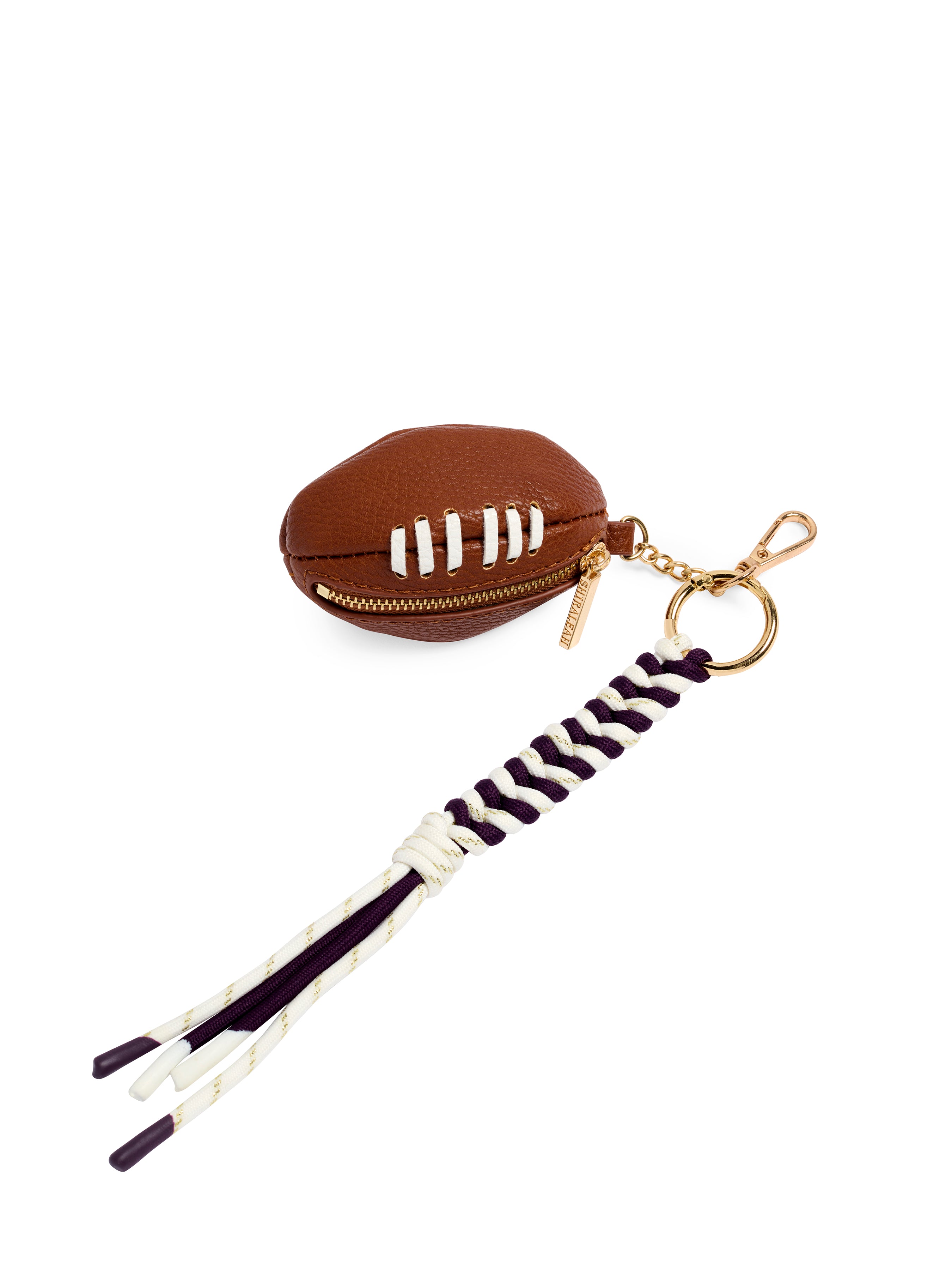 Shiraleah Football Bag Charm/Key Ring Purple
