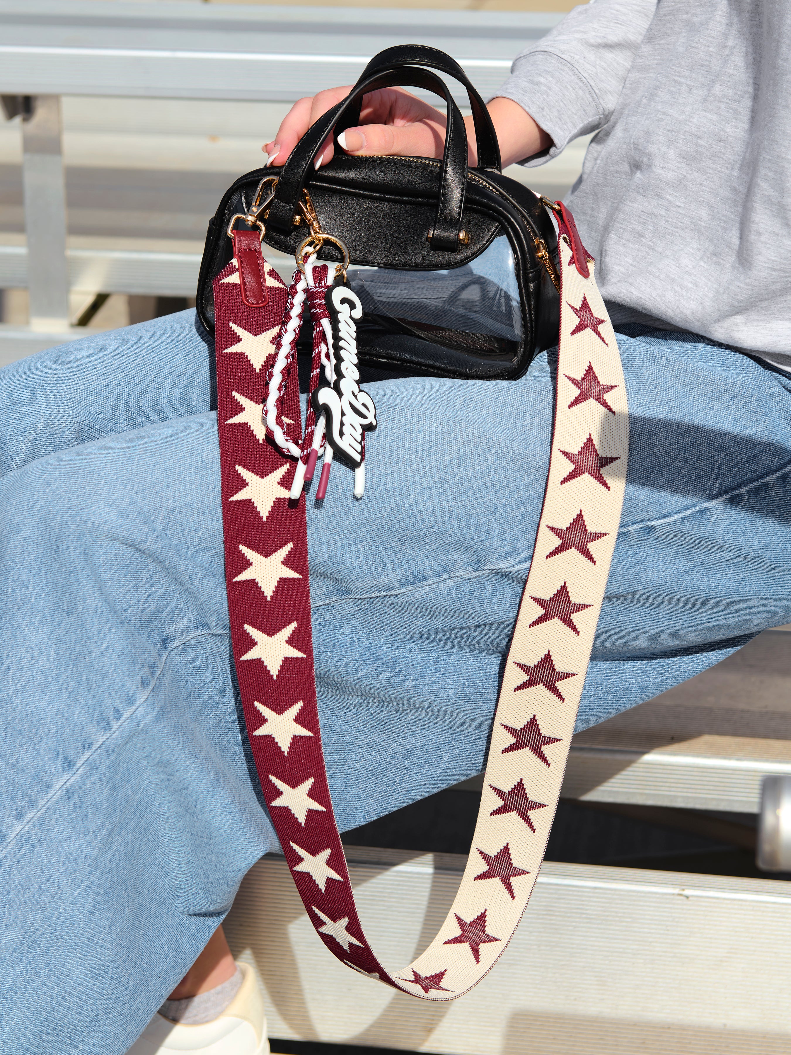 Shiraleah Stars Game Day Strap Maroon
