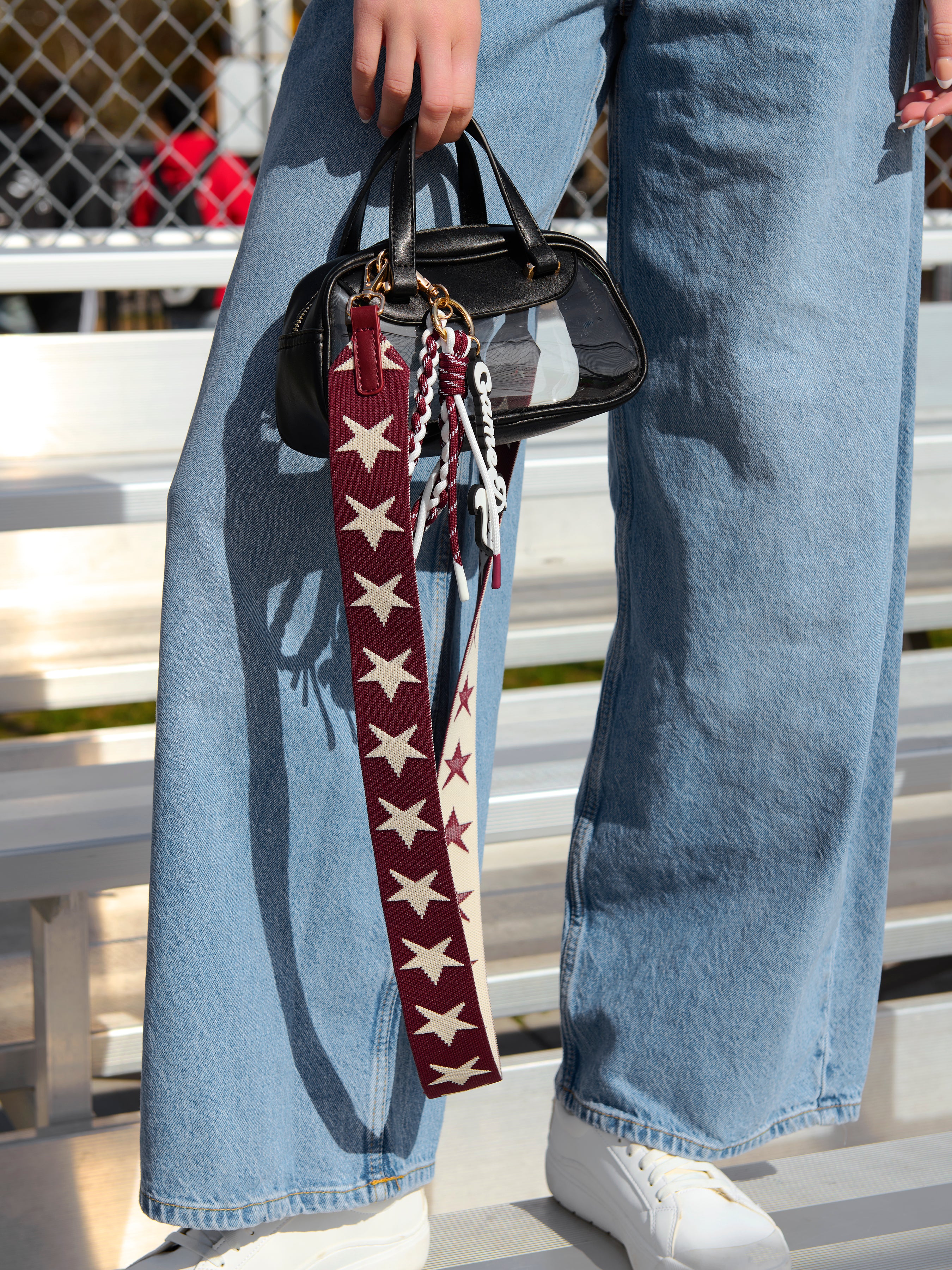 Shiraleah Stars Game Day Strap Maroon