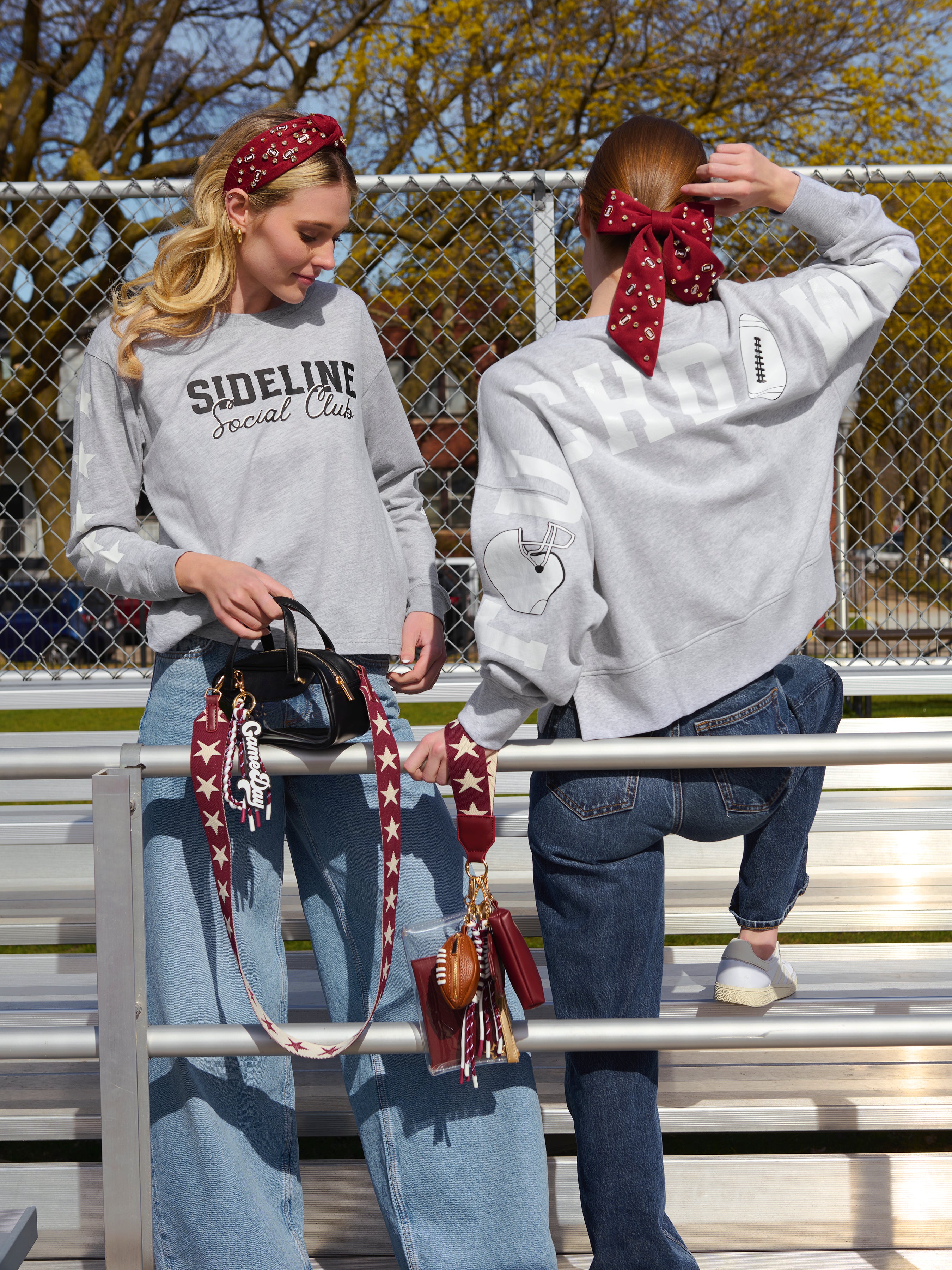 Shiraleah Stars Game Day Strap Maroon