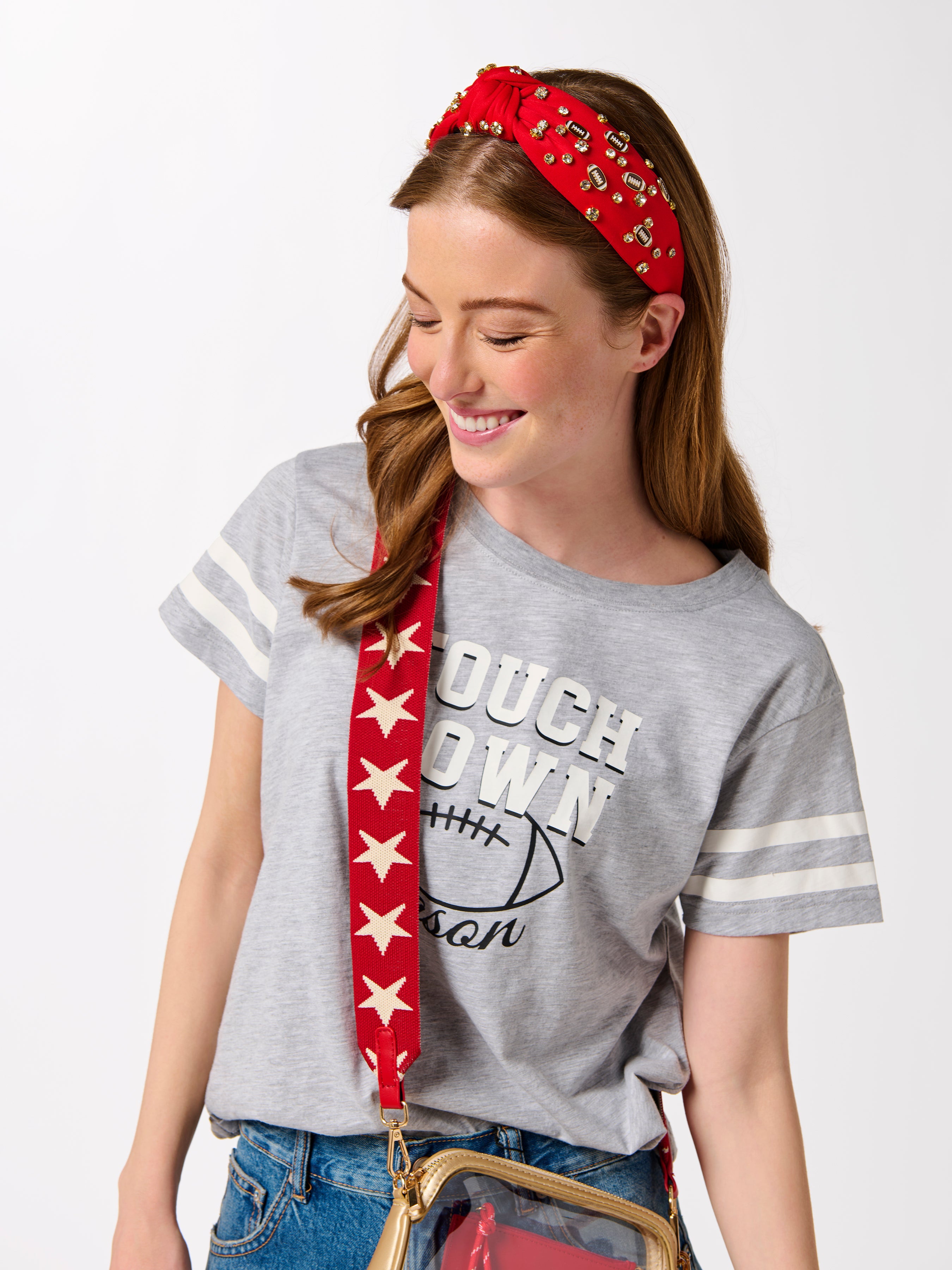 Shiraleah Stars Game Day Strap Red