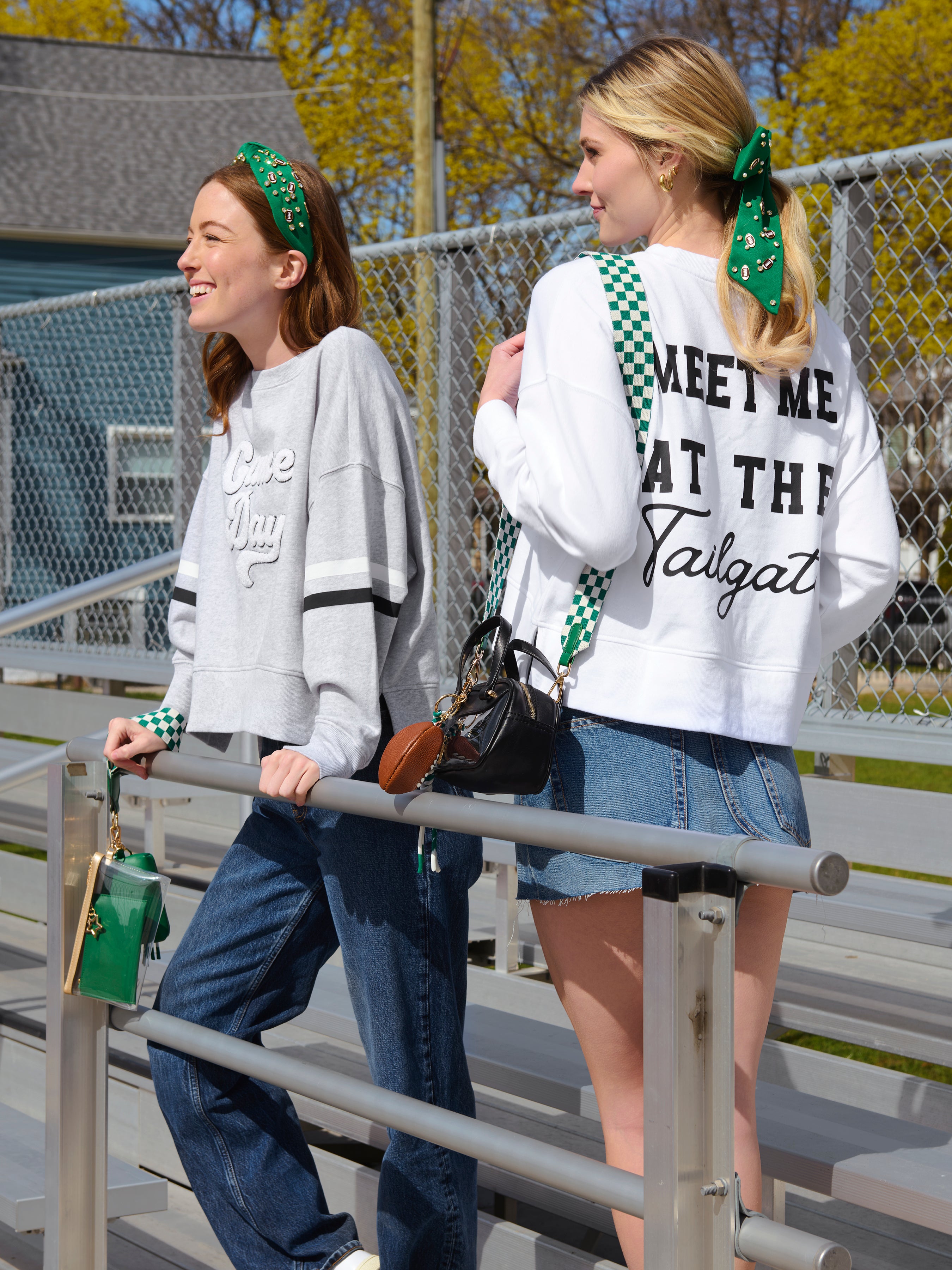 Shiraleah Checkered Game Day Strap Green