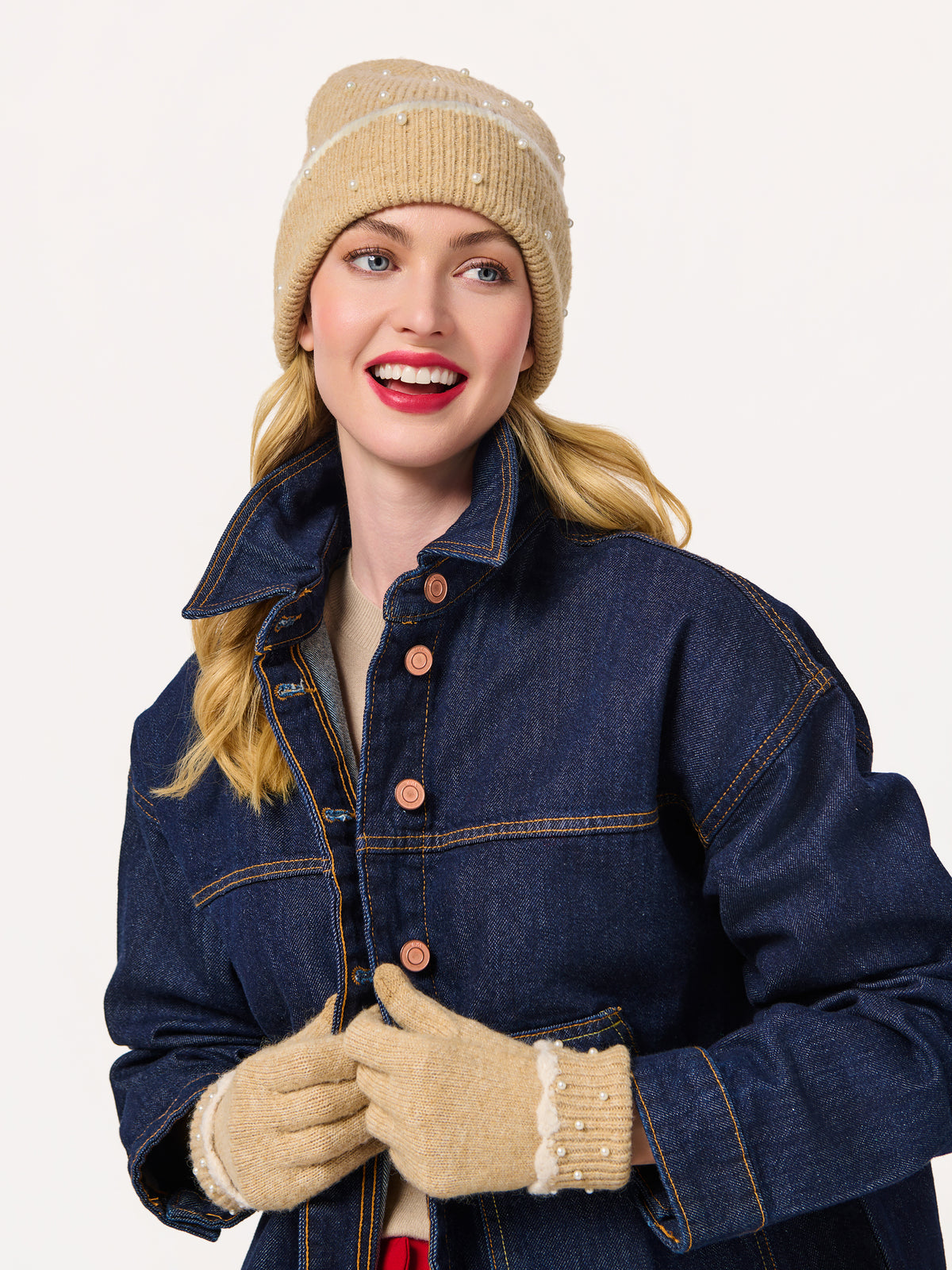 Shiraleah Mila Touchscreen Gloves TAN / OS