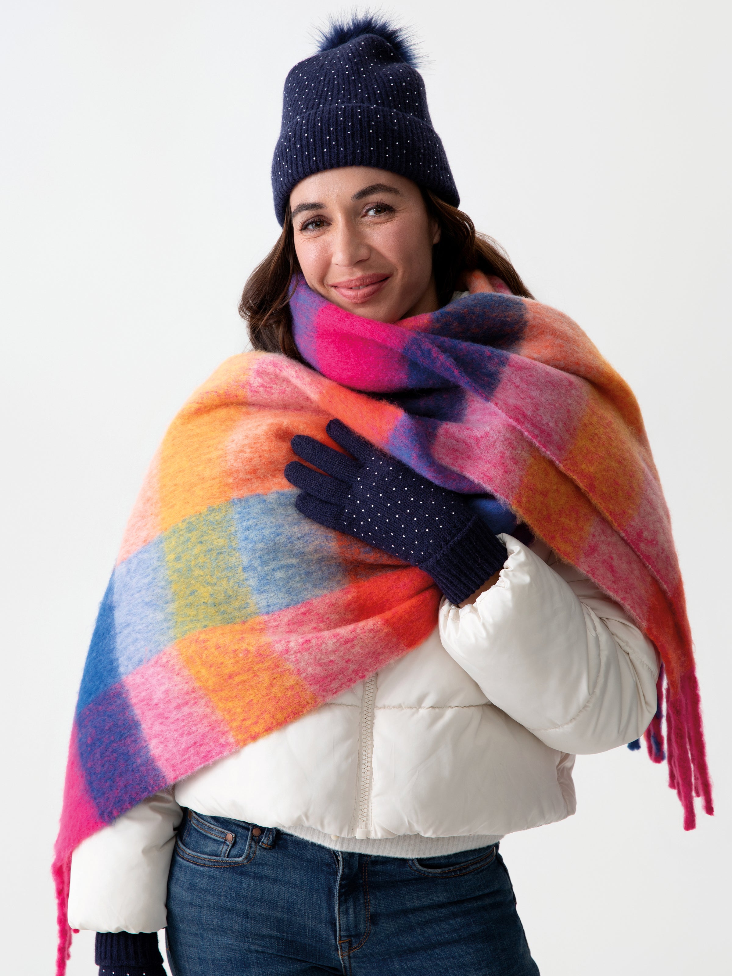 Shiraleah Natalia Touchscreen Gloves NAVY