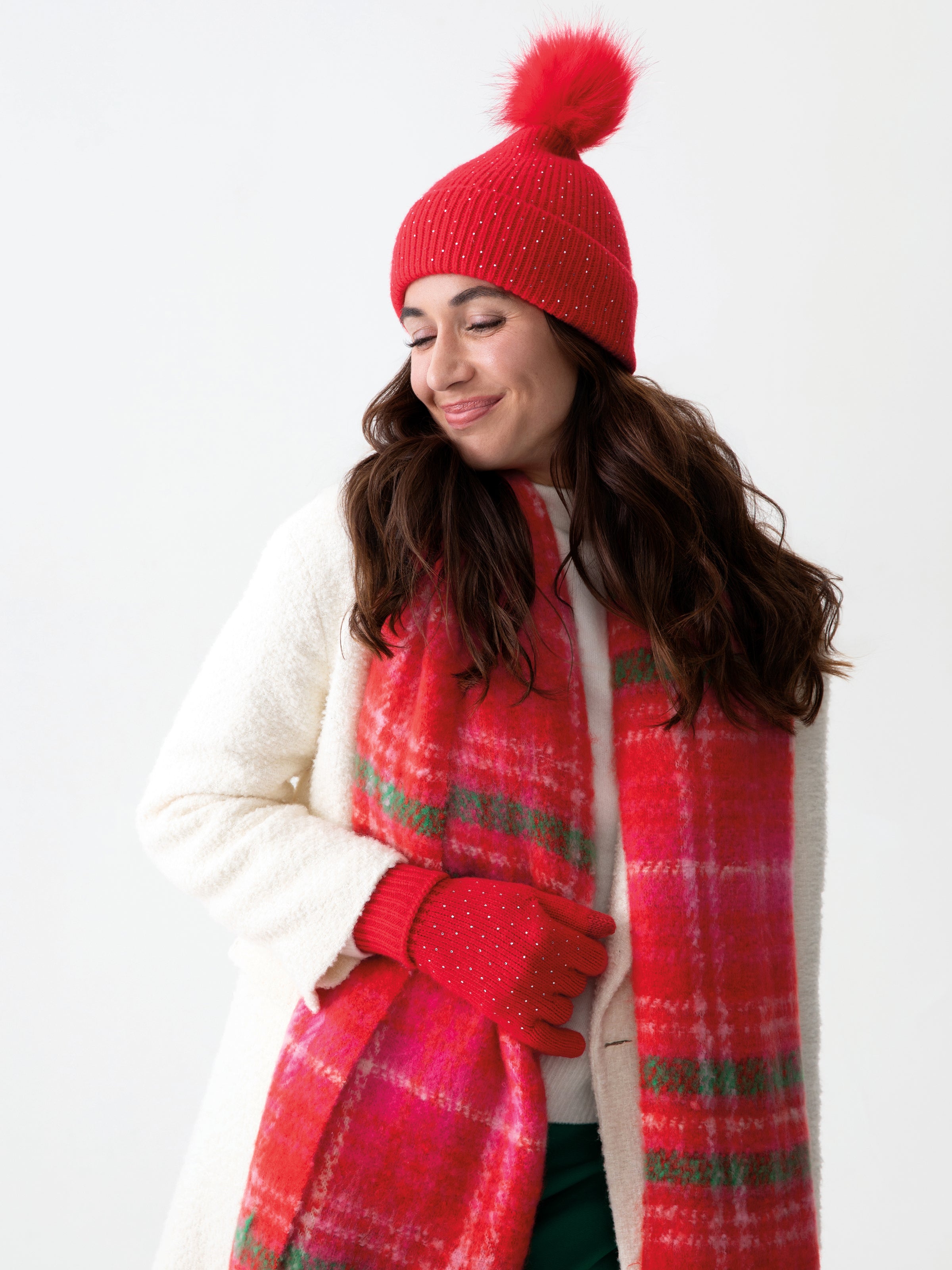 Shiraleah Natalia Touchscreen Gloves RED