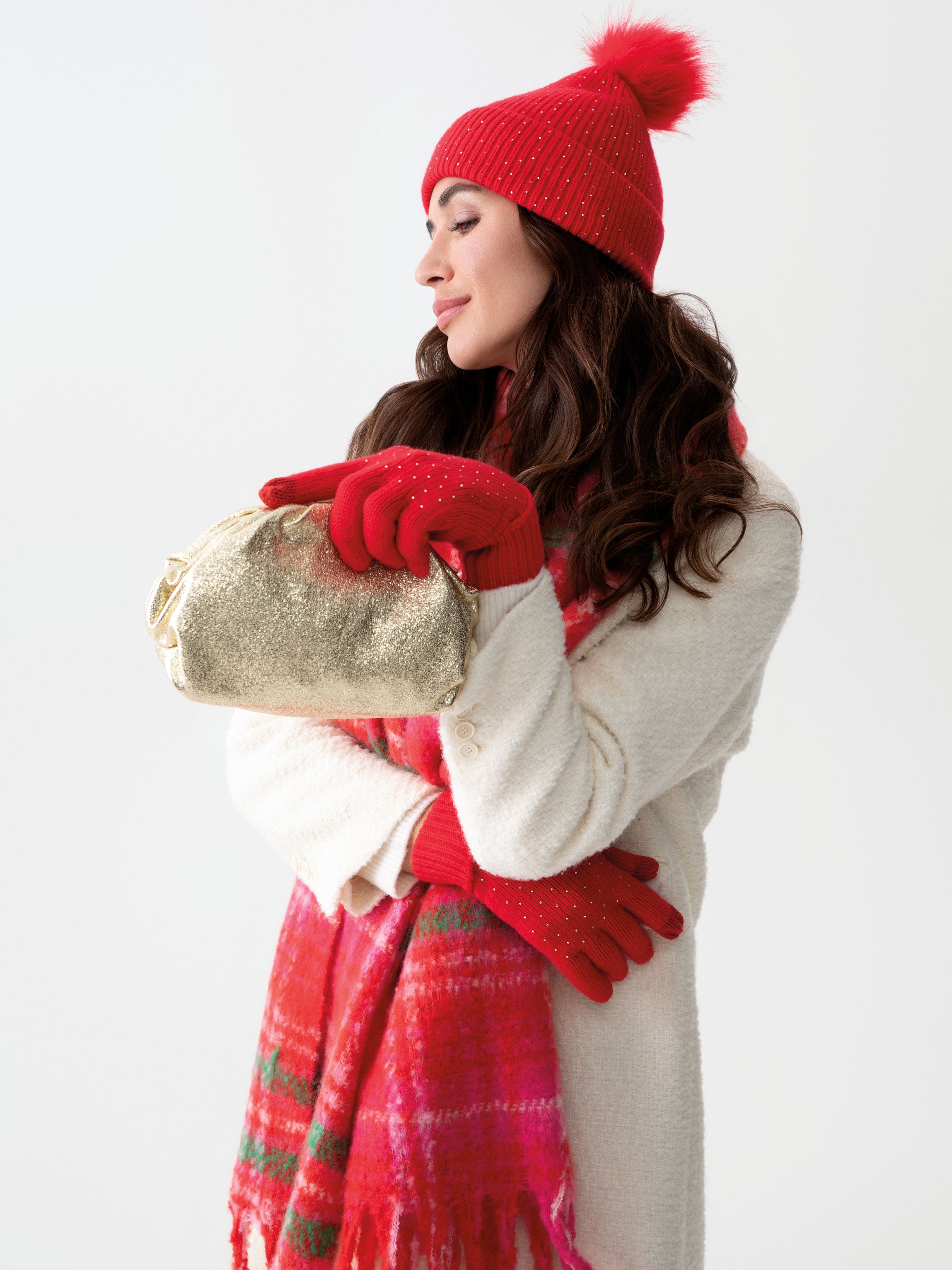 Shiraleah Natalia Touchscreen Gloves RED