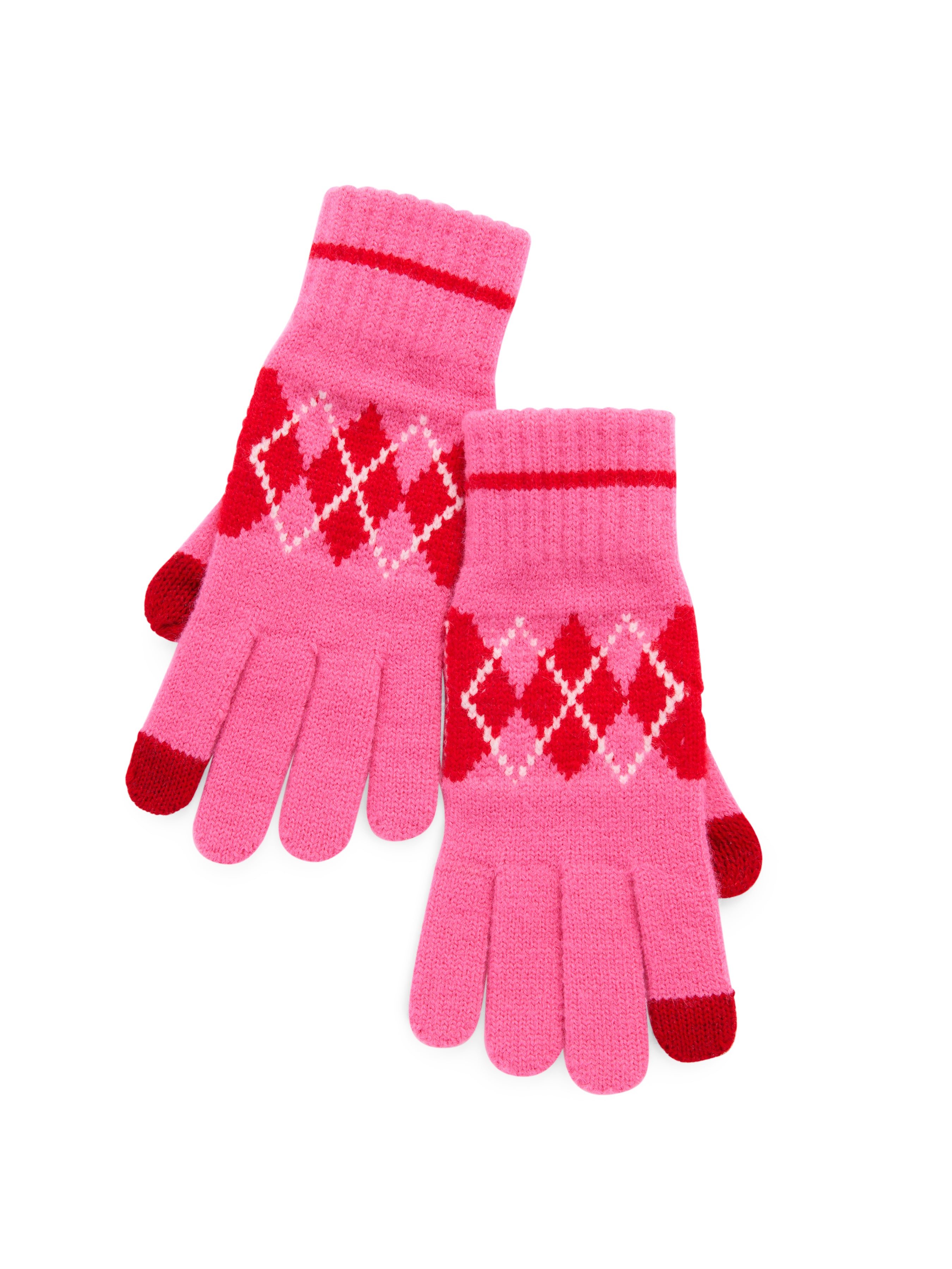Shiraleah Argyle Touchscreen Gloves PINK / OS
