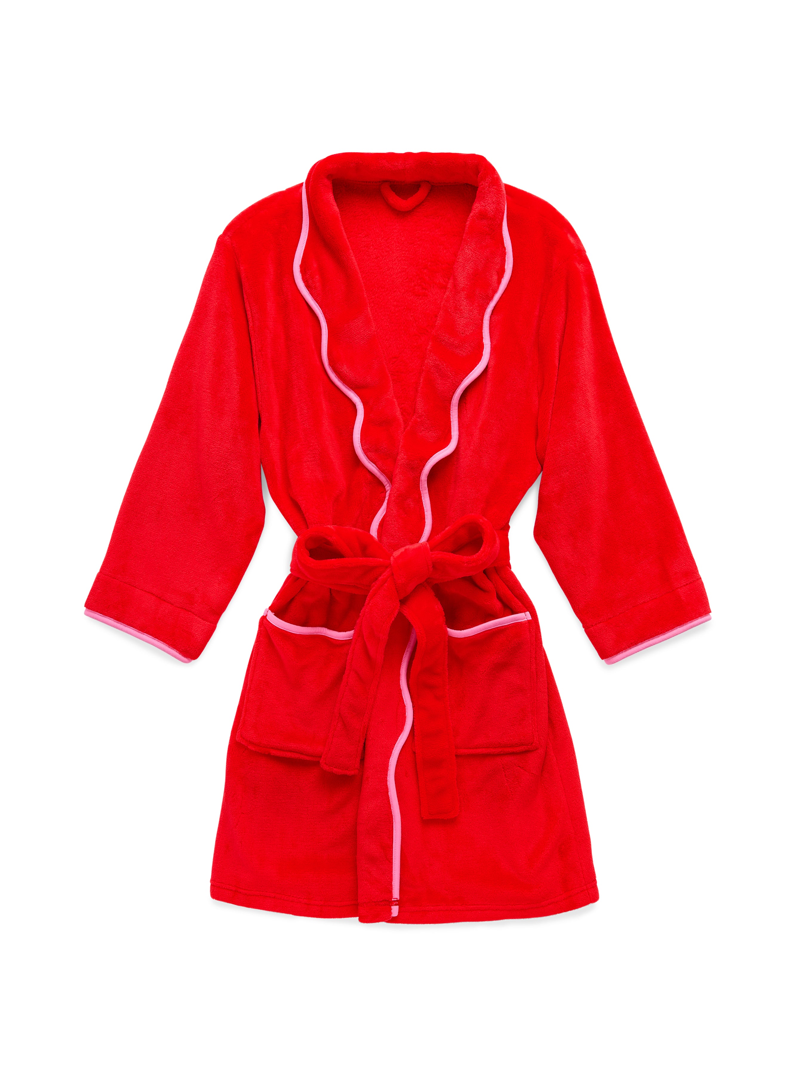 Shiraleah Rosie Scallop Robe RED / S/M