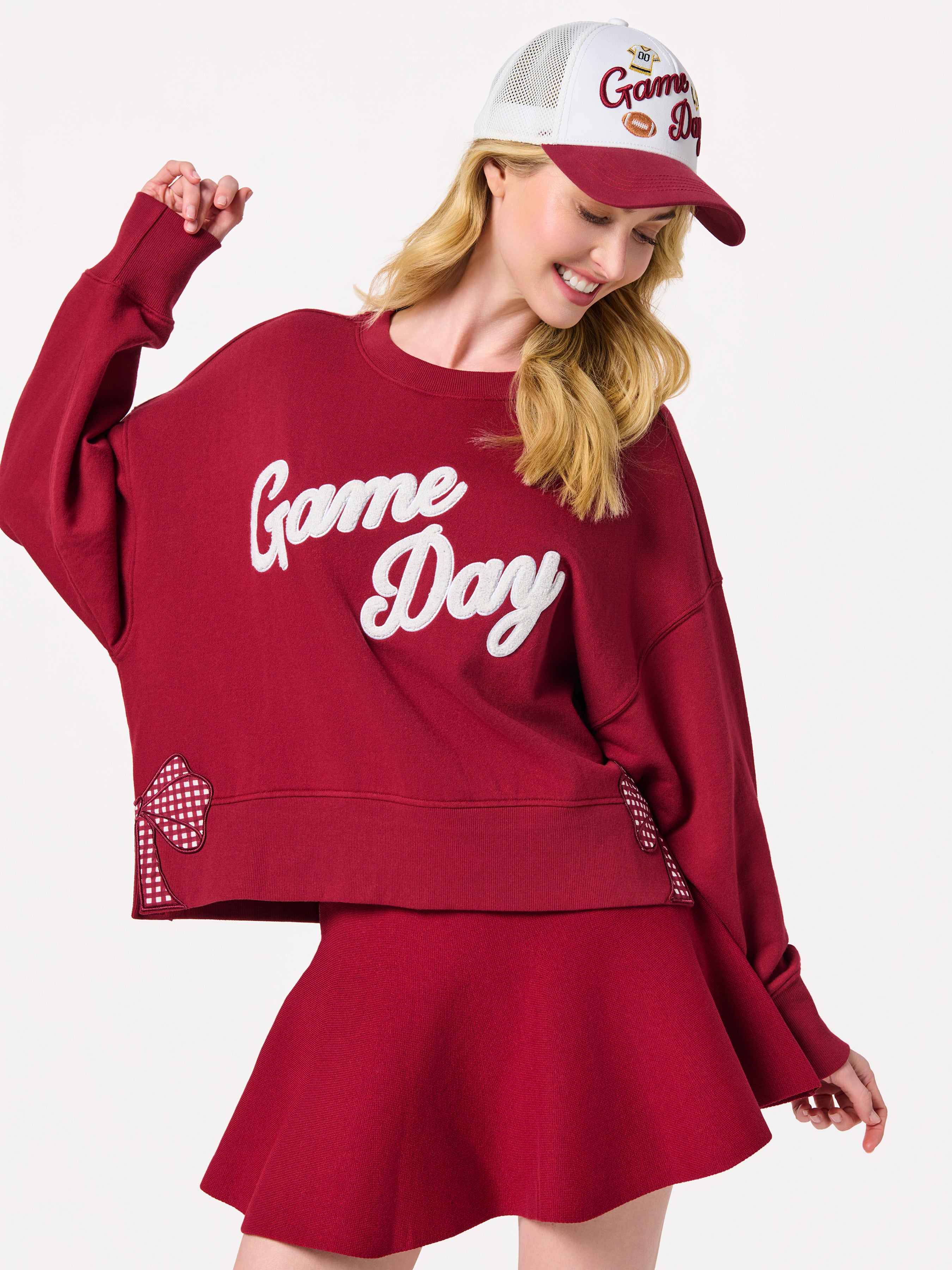 Shiraleah "Game Day" Relaxed Sweatshirt MAROON / EXTRA SMALL