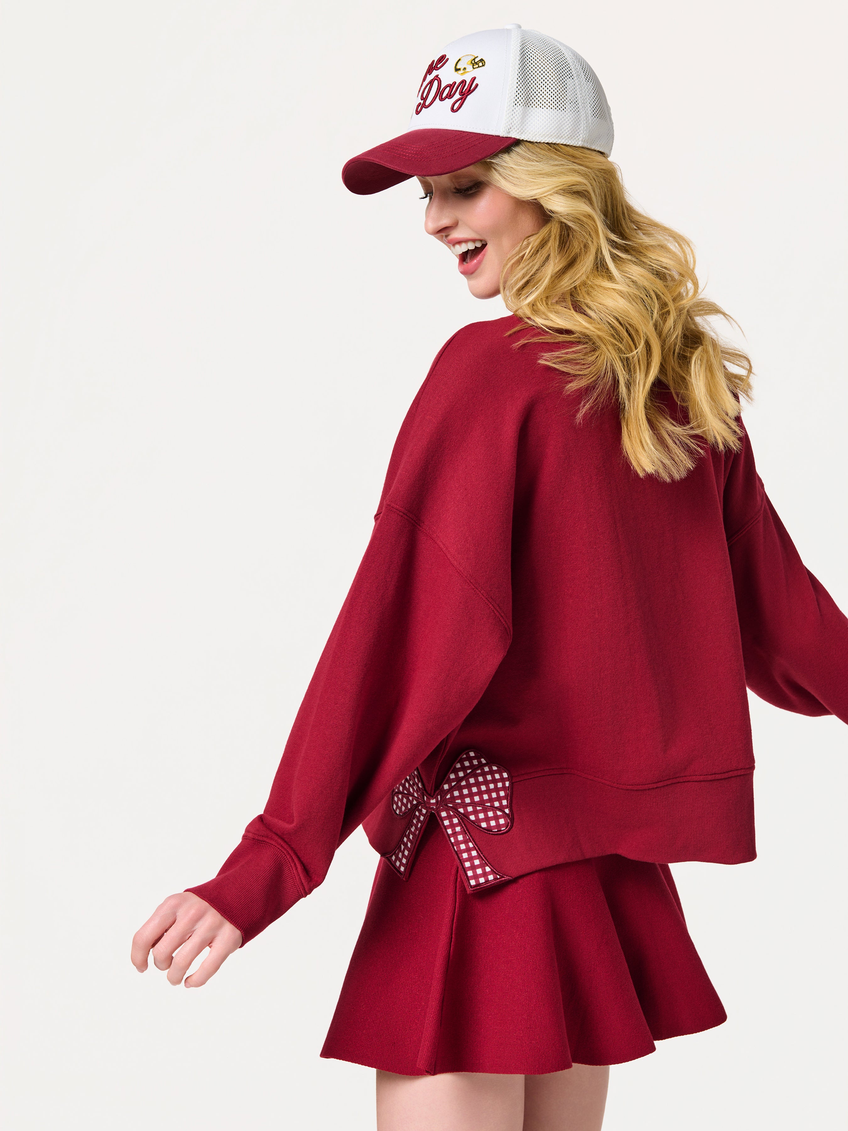 Shiraleah "Game Day" Relaxed Sweatshirt MAROON / EXTRA SMALL