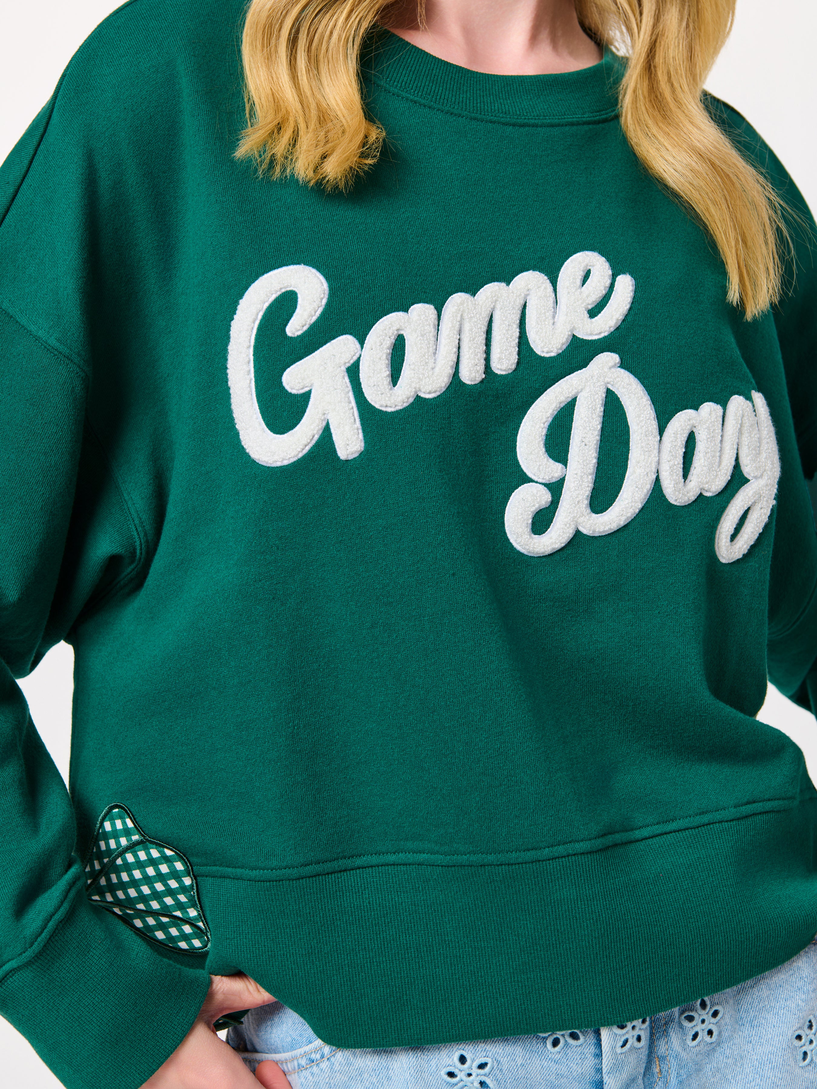 Shiraleah "Game Day" Relaxed Sweatshirt GREEN / EXTRA SMALL