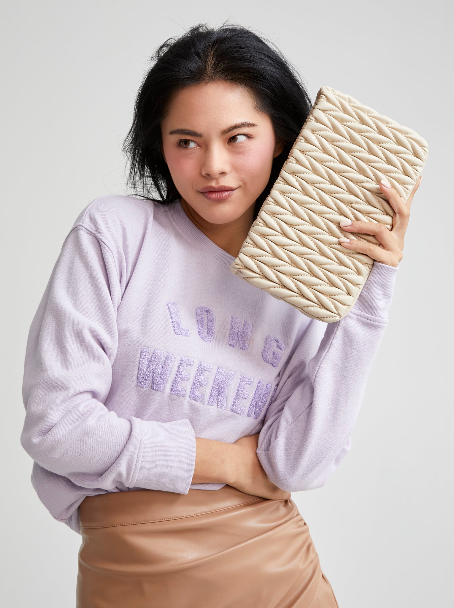 Shiraleah Jody Zip Pouch, Ivory - FINAL SALE ONLY