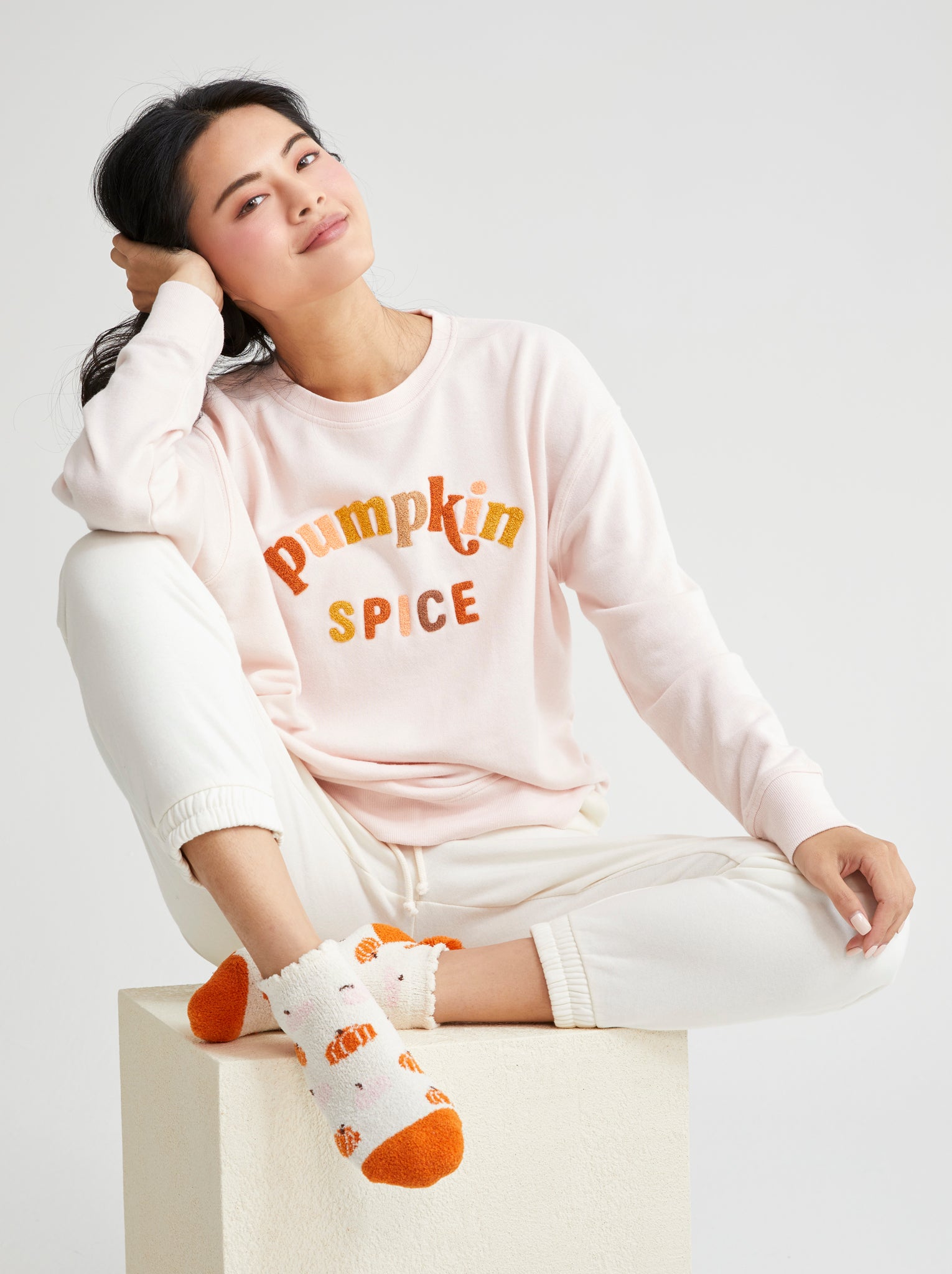 Shiraleah "Pumpkin Spice" Sweatshirt, Blush