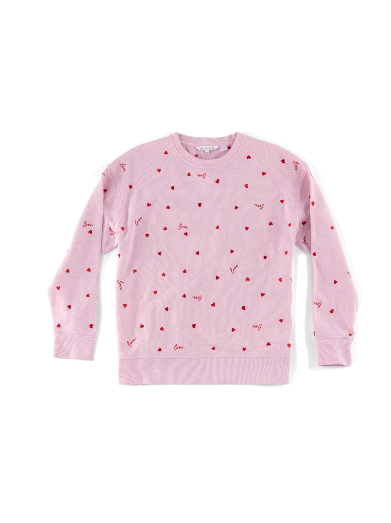 Shiraleah "Love" Hearts Sweatshirt, Blush