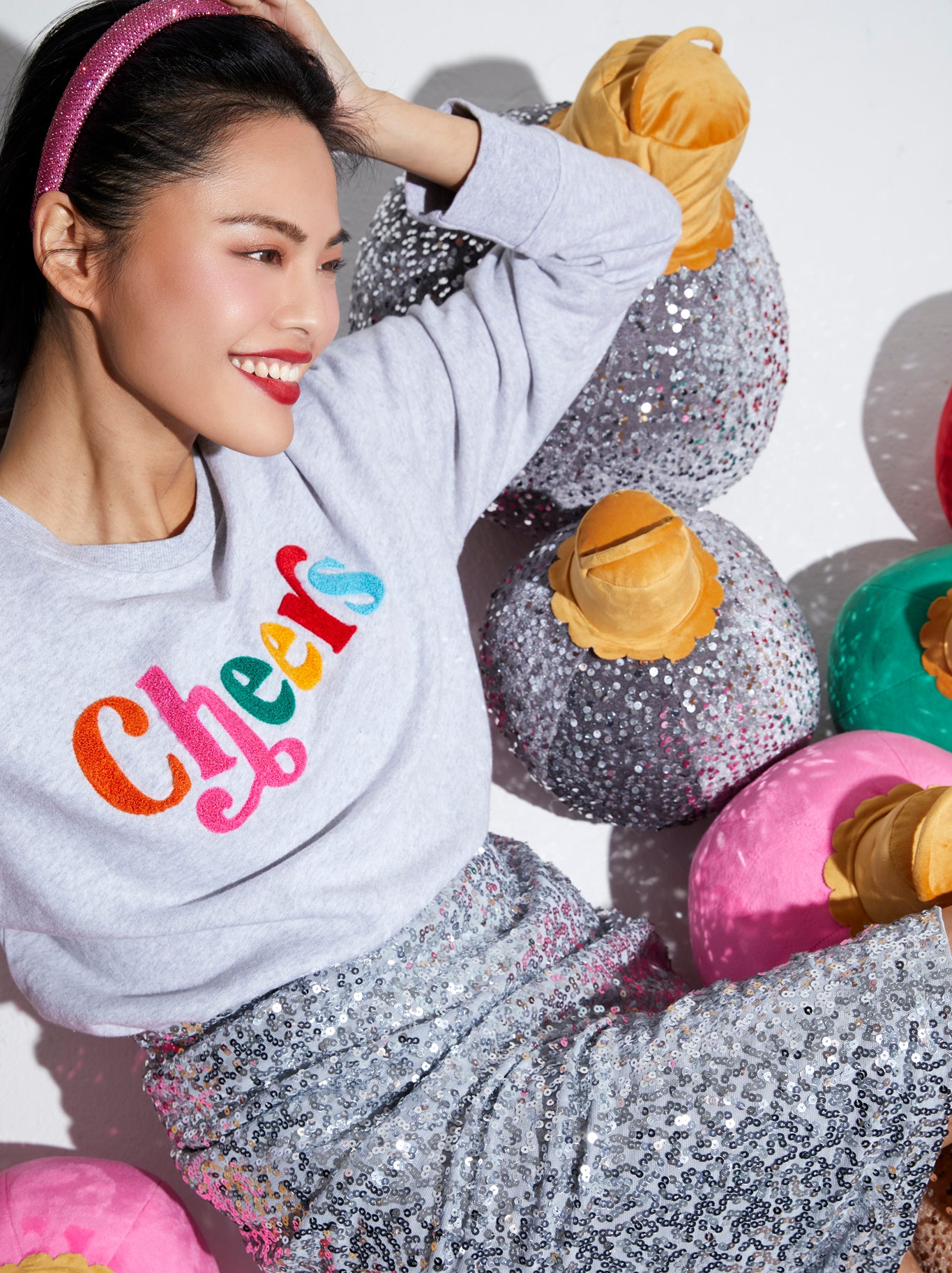 Shiraleah "Cheers" Classic Sweatshirt, Grey