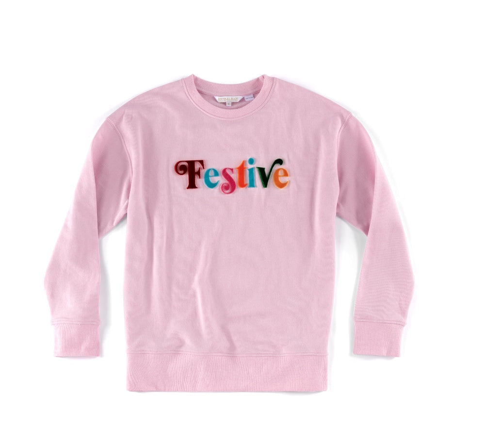 Shiraleah "Festive" Classic Sweatshirt, Blush