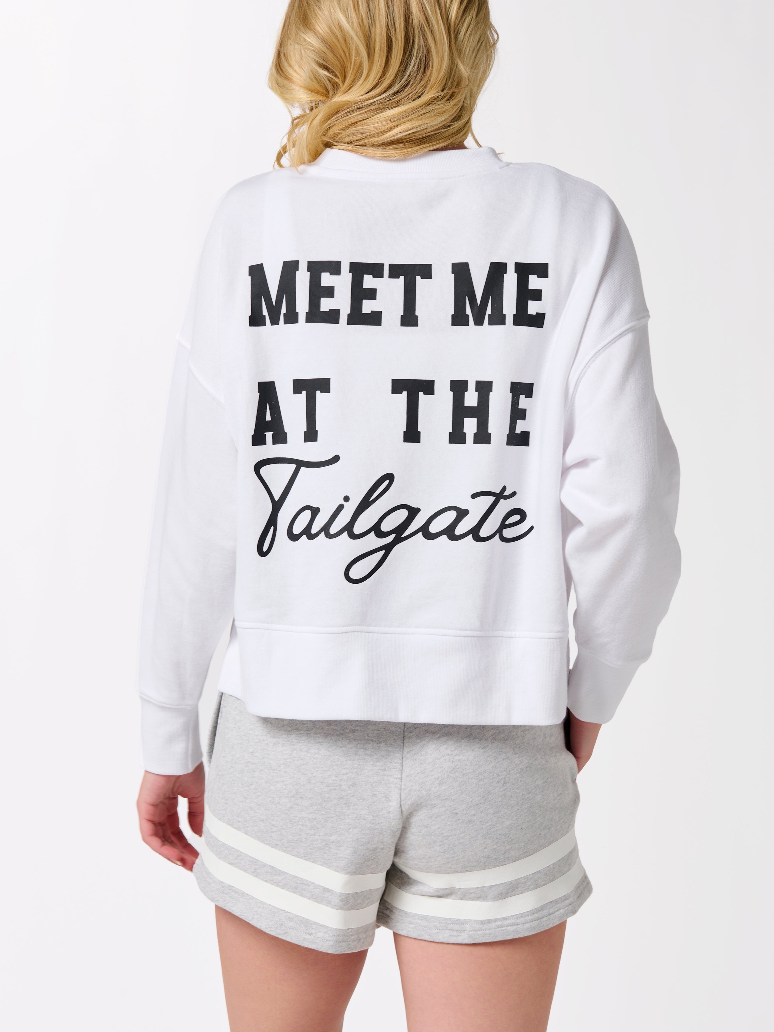 Shiraleah "Tailgate" Relaxed Sweatshirt WHITE
