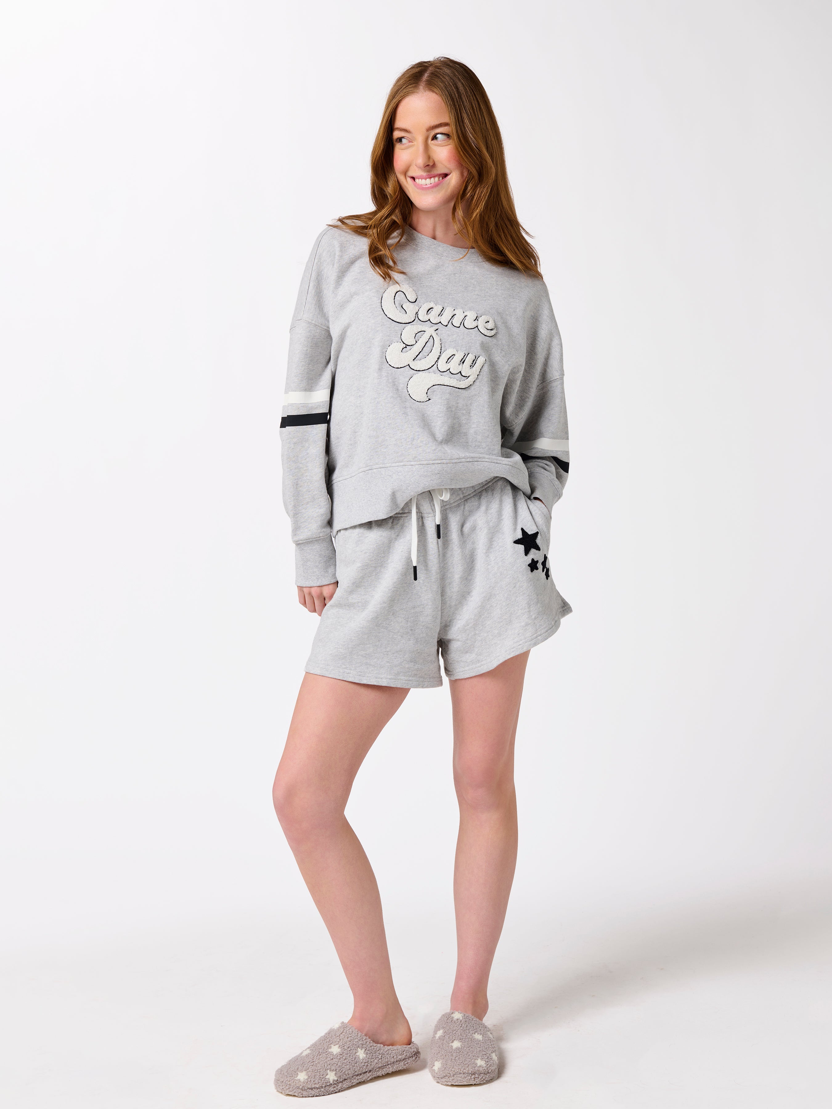 Shiraleah "Game Day" Relaxed Sweatshirt GREY