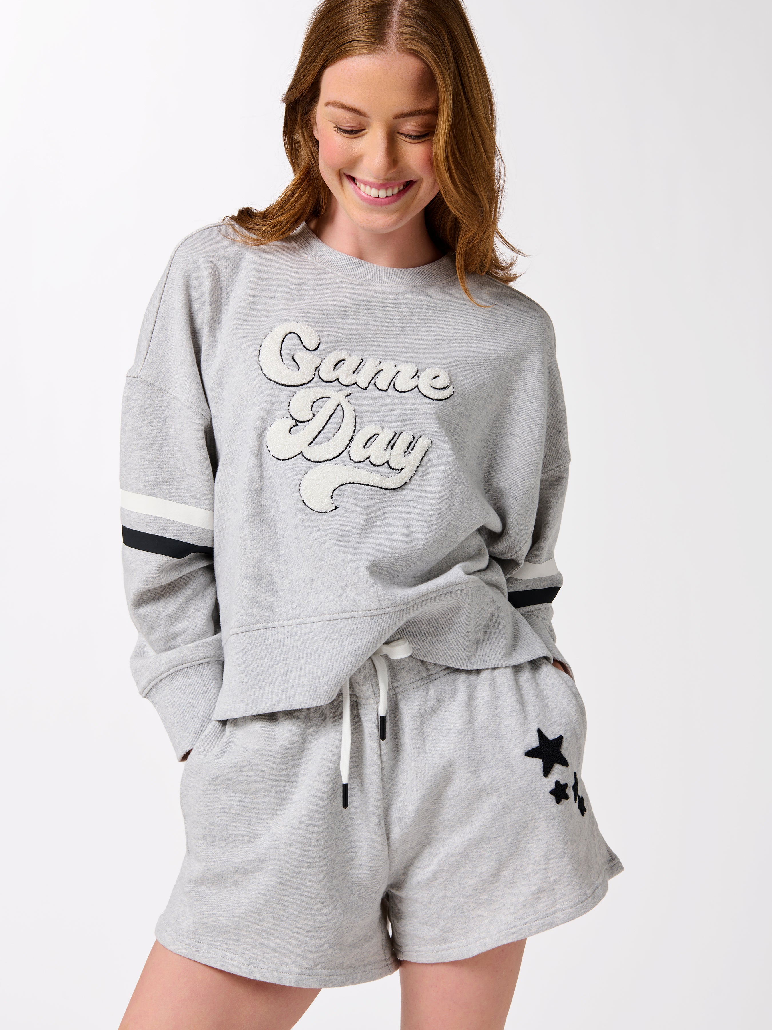 Shiraleah "Game Day" Relaxed Sweatshirt GREY