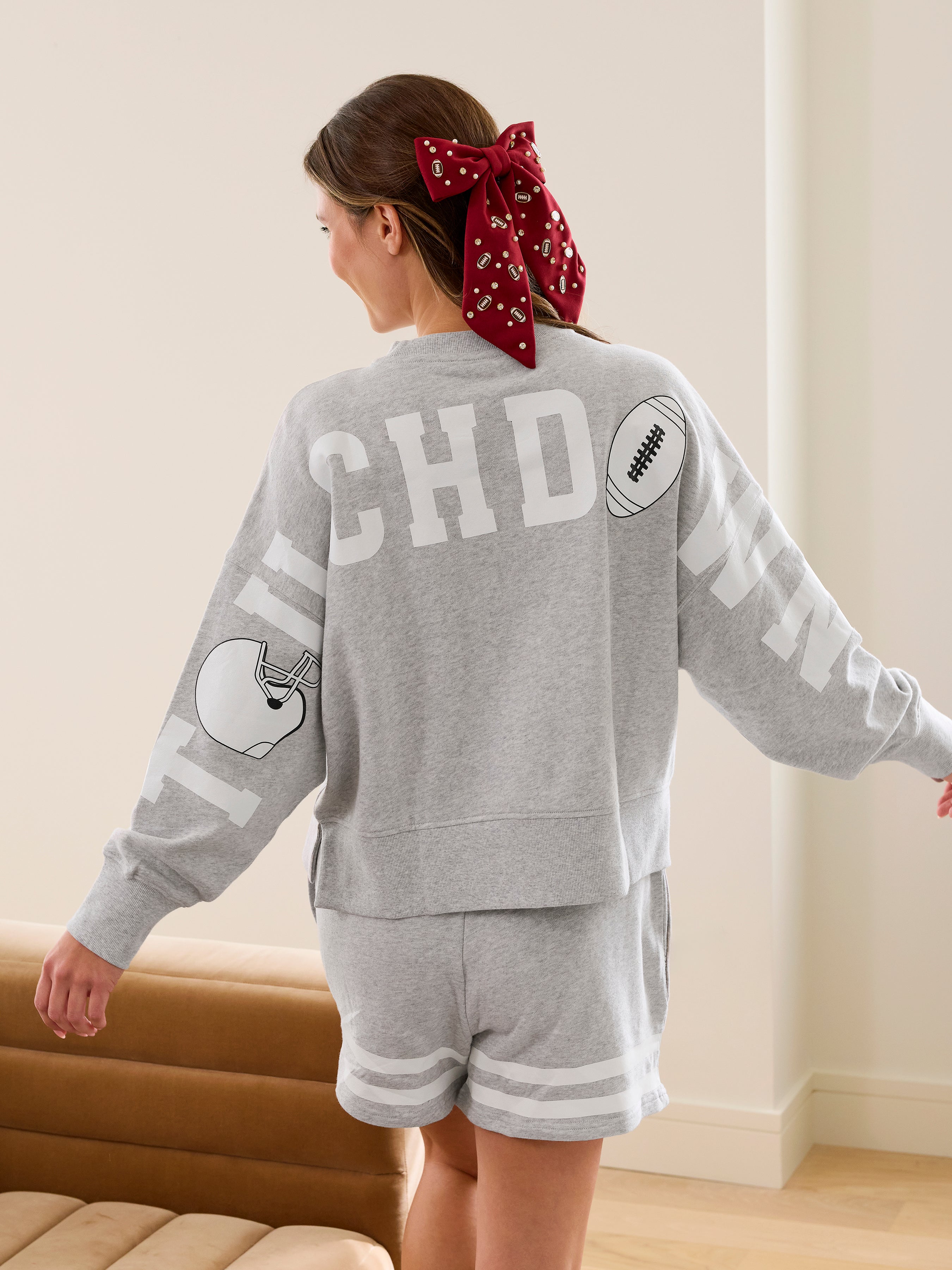 Shiraleah "Touchdown" Relaxed Sweatshirt GREY