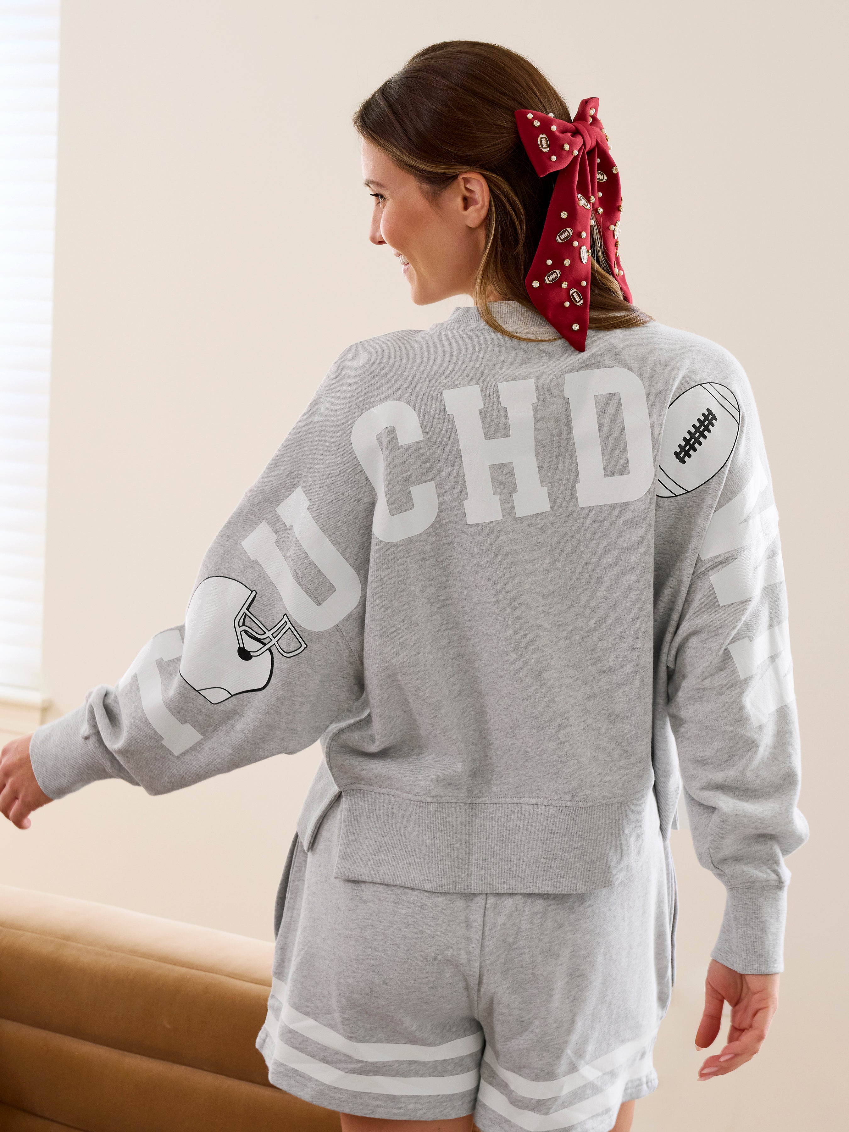 Shiraleah "Touchdown" Relaxed Sweatshirt GREY