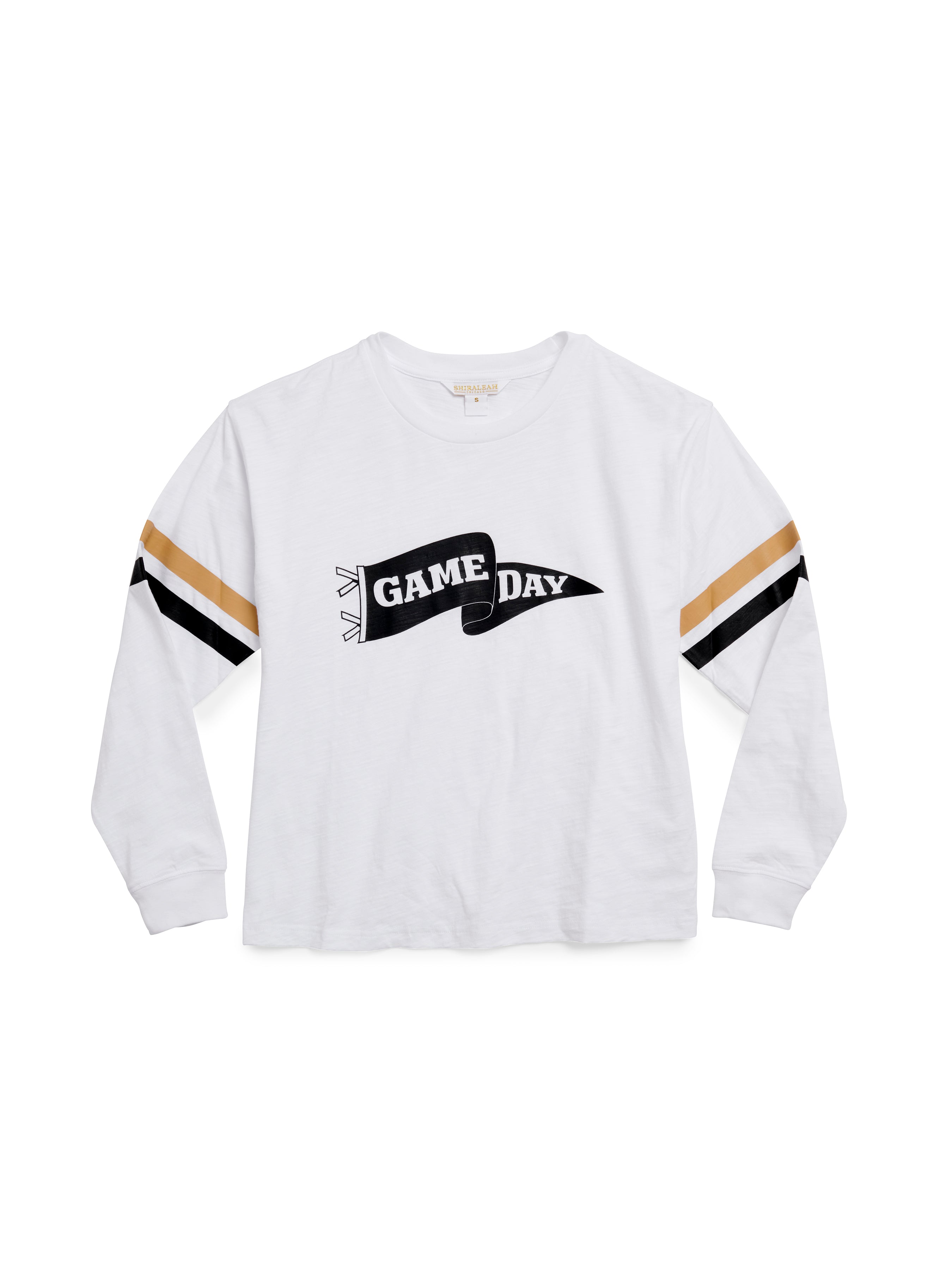 Shiraleah "Game Day" Long Sleeve Relaxed Tee WHITE