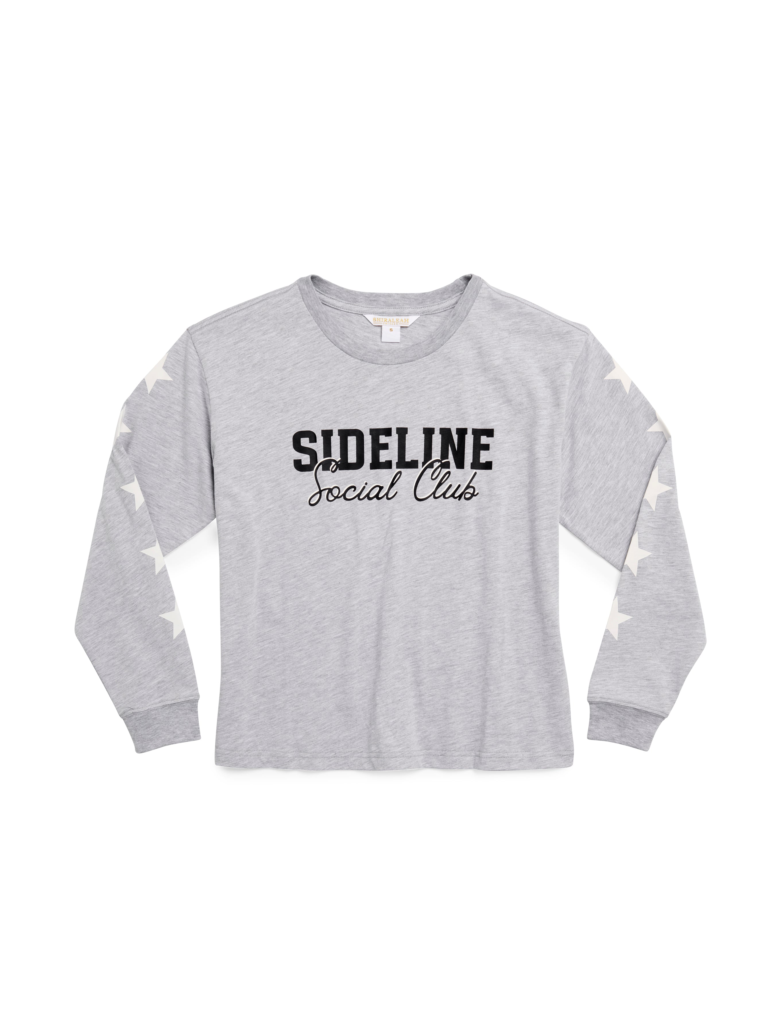 Shiraleah "Sideline Social Club" Long Sleeve Relaxed Tee GREY