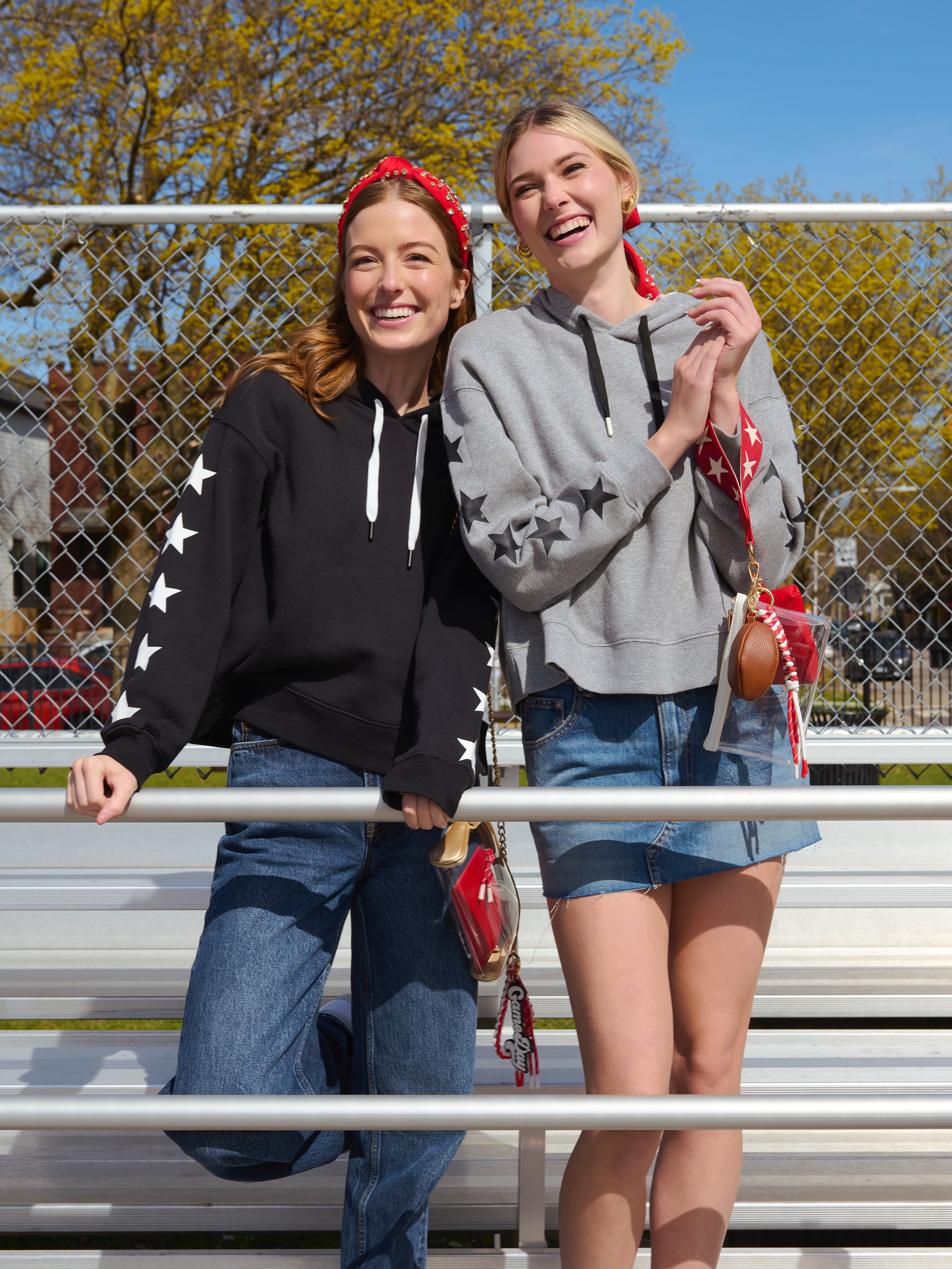 Shiraleah Stars Relaxed Hoodie GREY