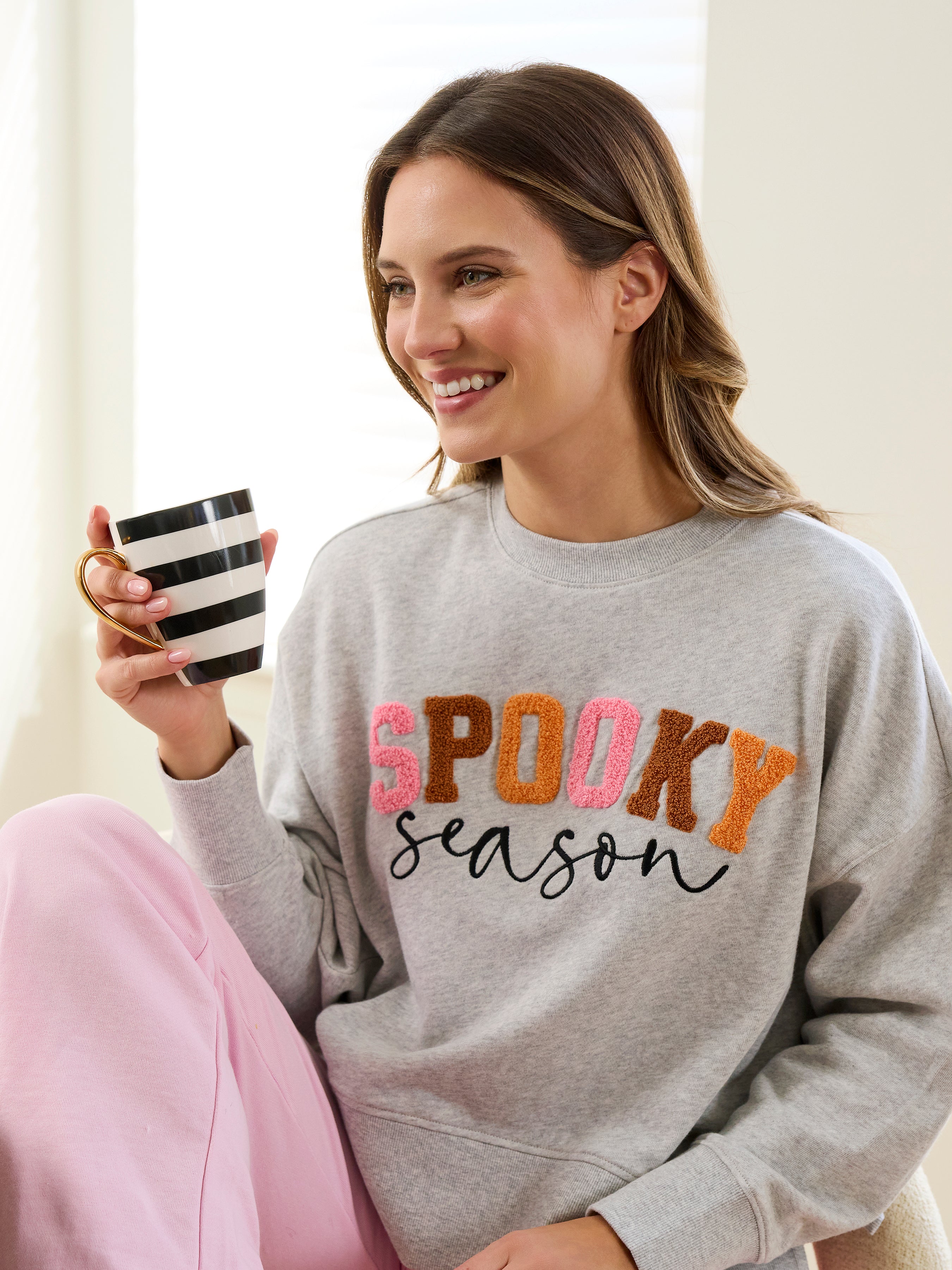 Shiraleah "Spooky Season" Relaxed Sweatshirt, Grey