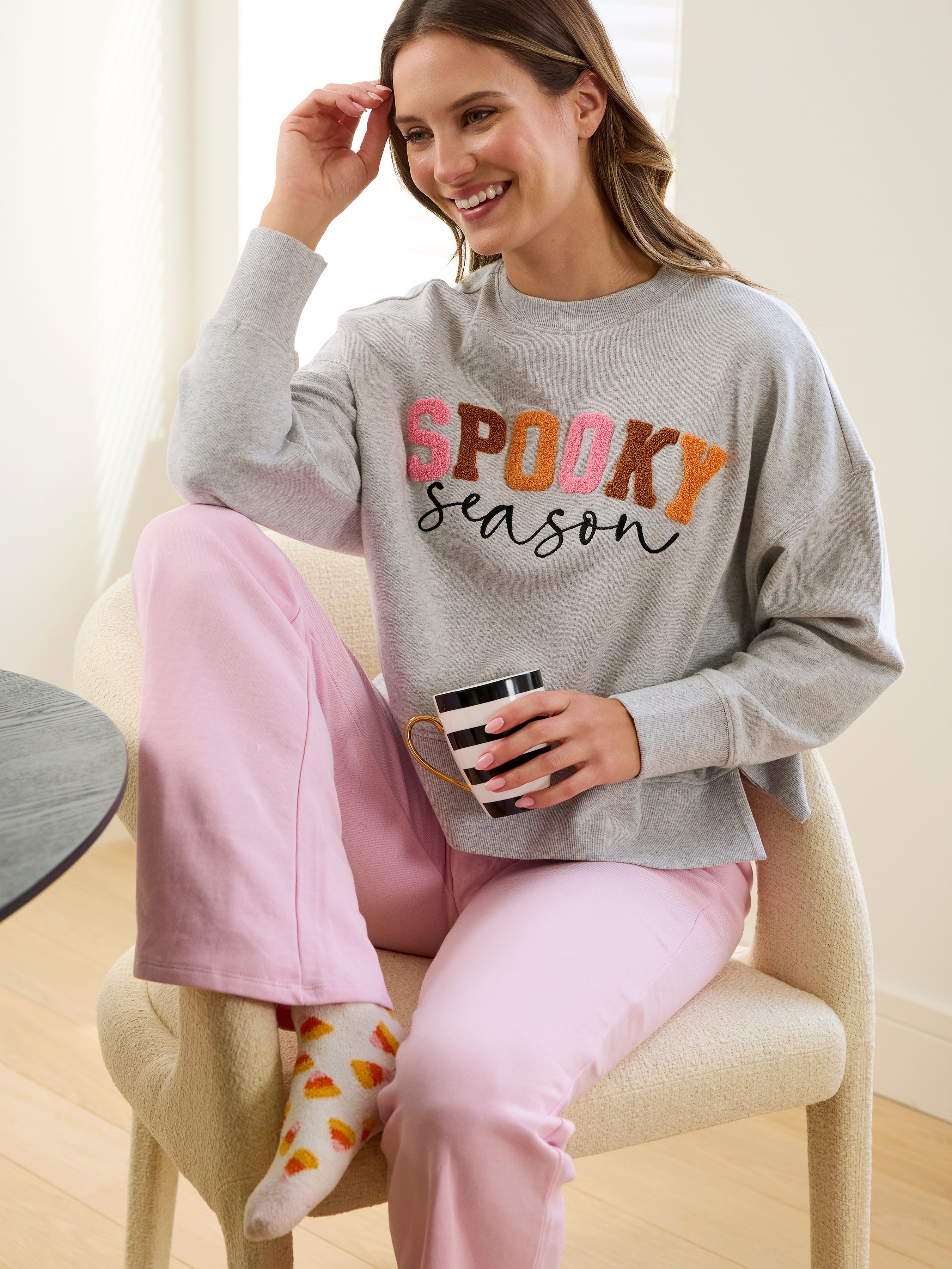 Shiraleah "Spooky Season" Relaxed Sweatshirt, Grey