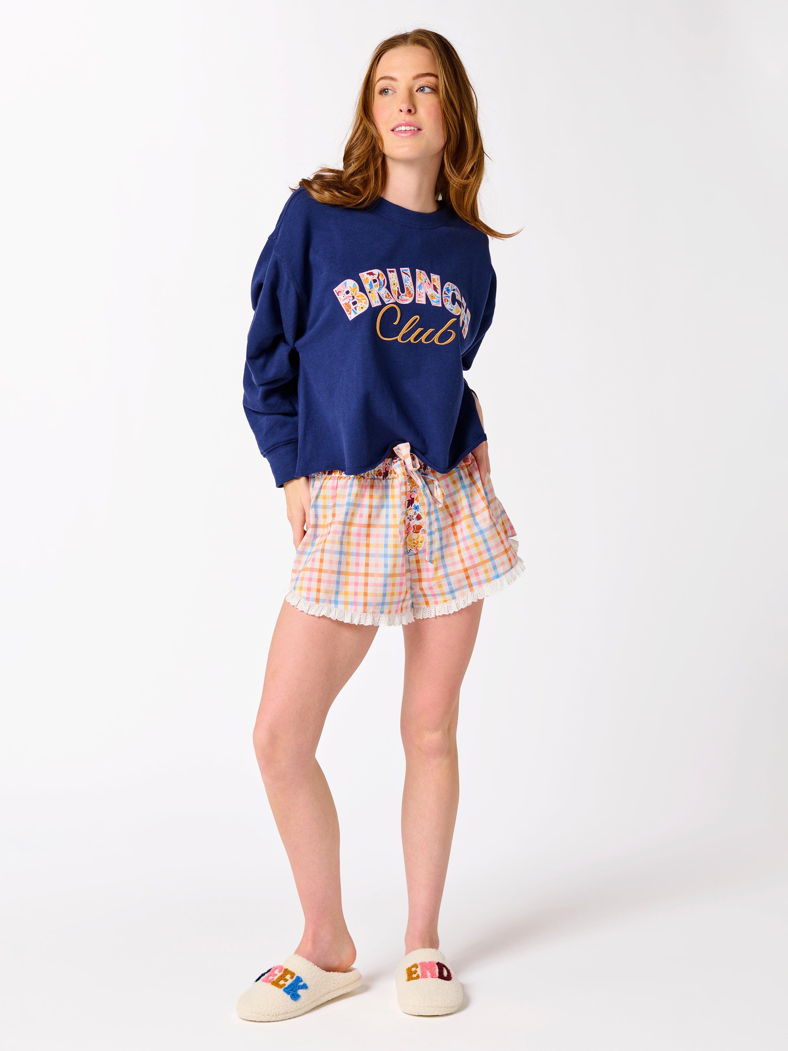 Shiraleah "Brunch Club" Lounge Sweatshirt, Navy