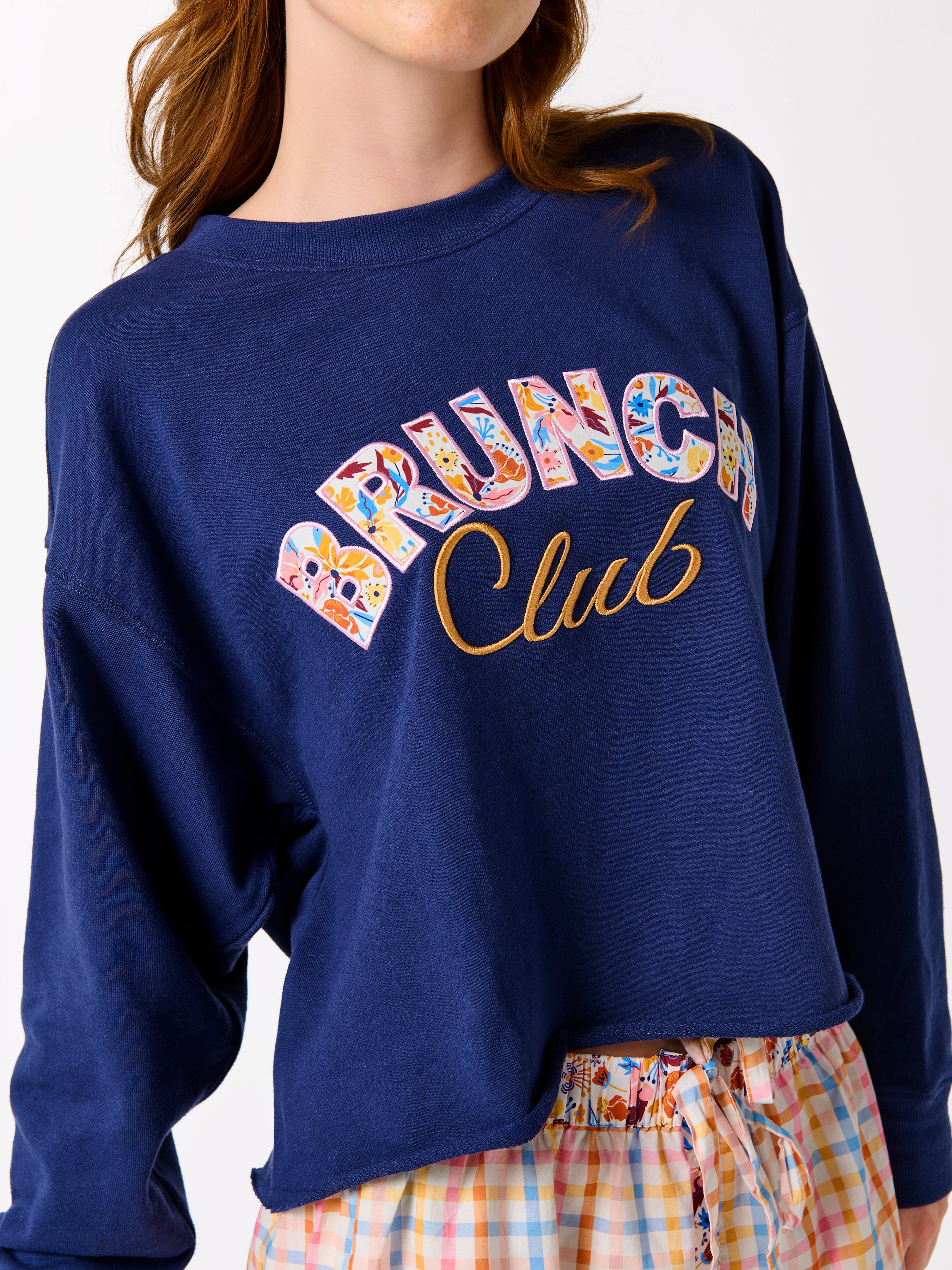 Shiraleah "Brunch Club" Lounge Sweatshirt, Navy