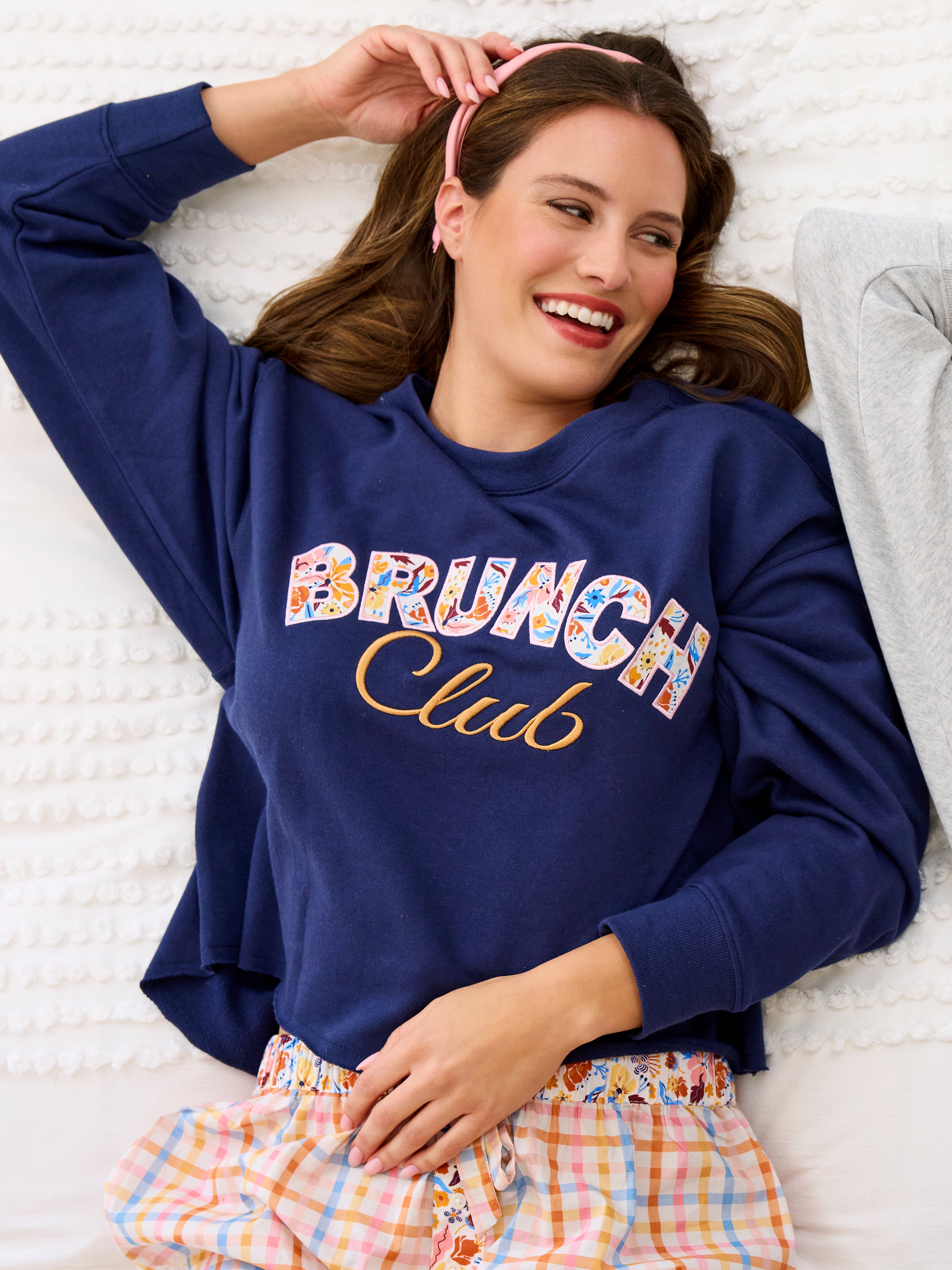 Shiraleah "Brunch Club" Lounge Sweatshirt, Navy