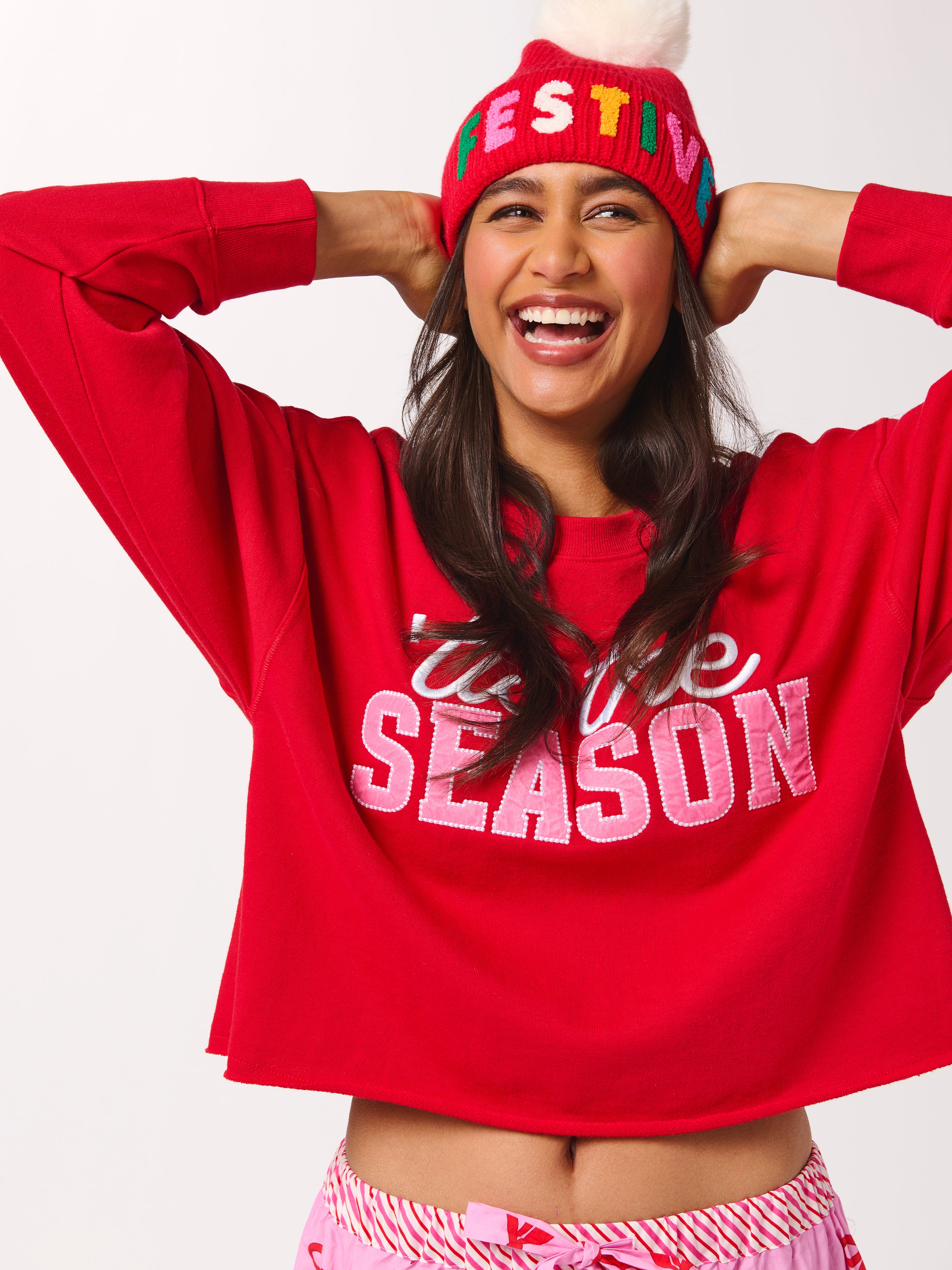 Shiraleah "Tis The Season" Lounge Sweatshirt, Red