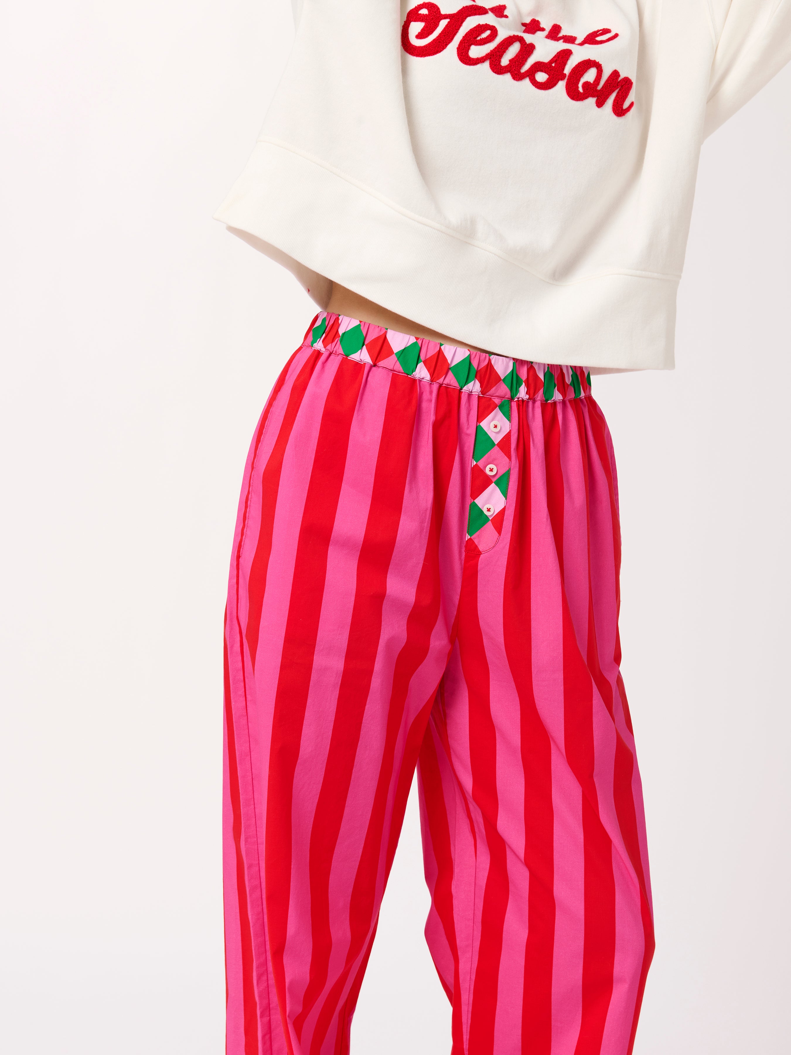 Shiraleah Festive Stripe Boxer Pant RED