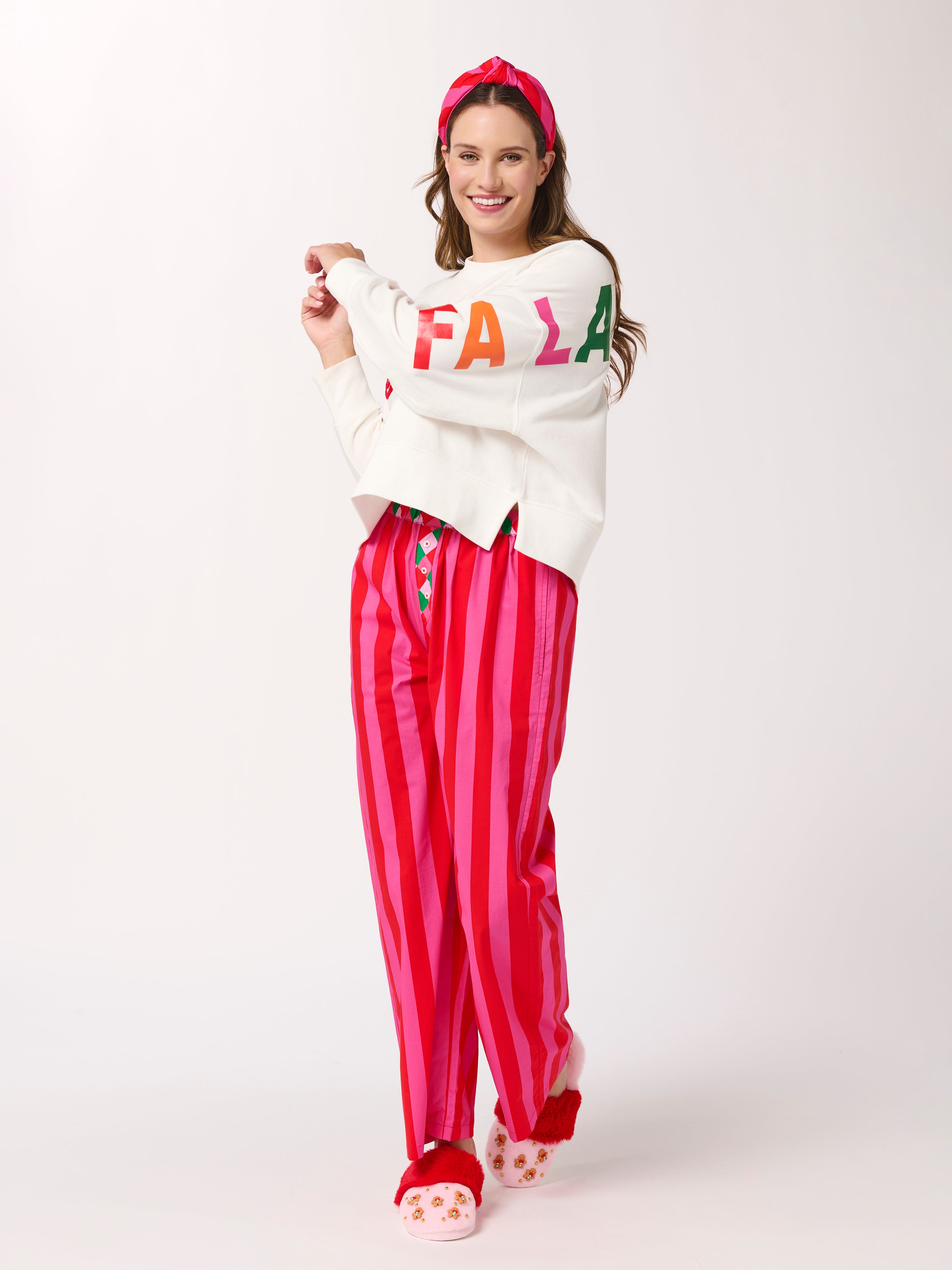 Shiraleah Festive Stripe Boxer Pant RED
