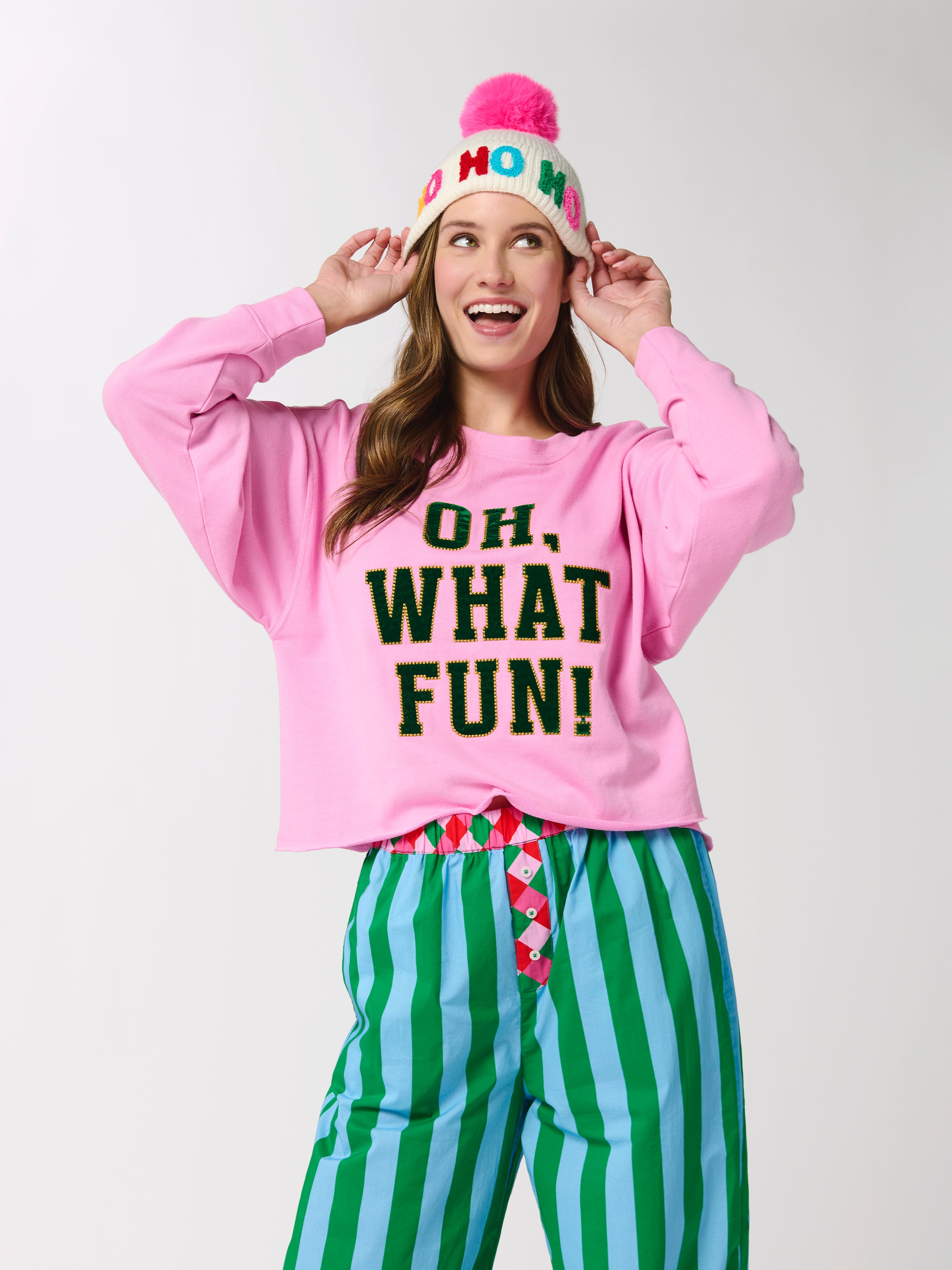 Shiraleah "Oh What Fun" Lounge Sweatshirt, Candy Pink