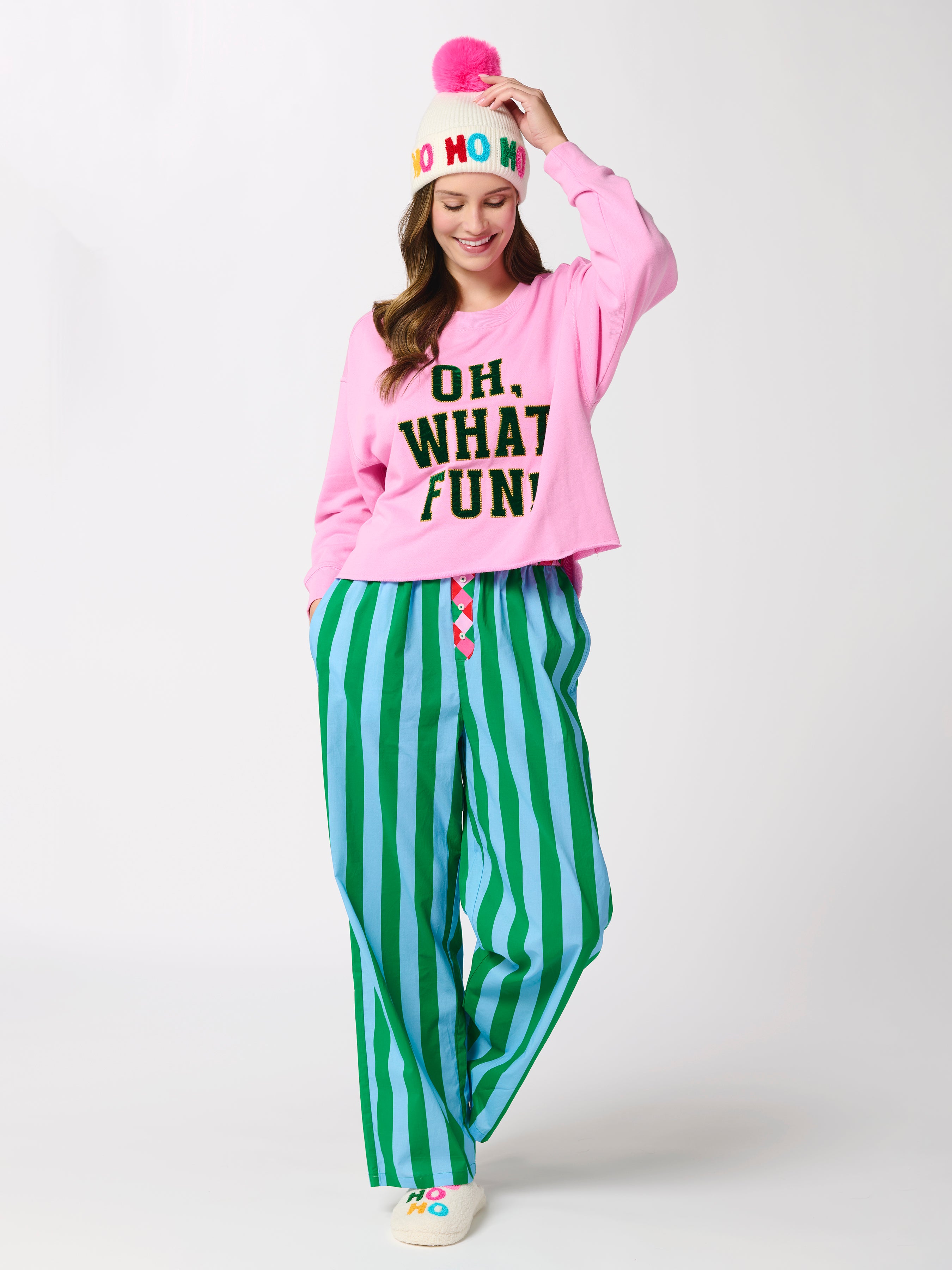 Shiraleah "Oh What Fun" Lounge Sweatshirt, Candy Pink