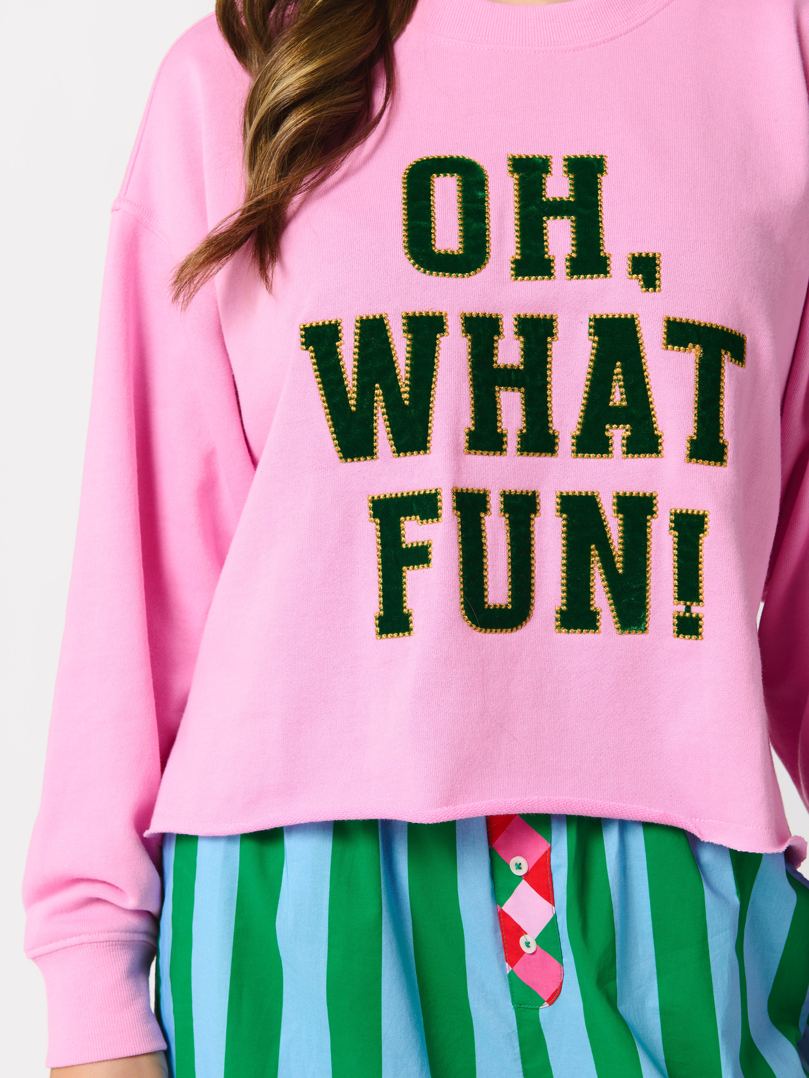Shiraleah "Oh What Fun" Lounge Sweatshirt, Candy Pink