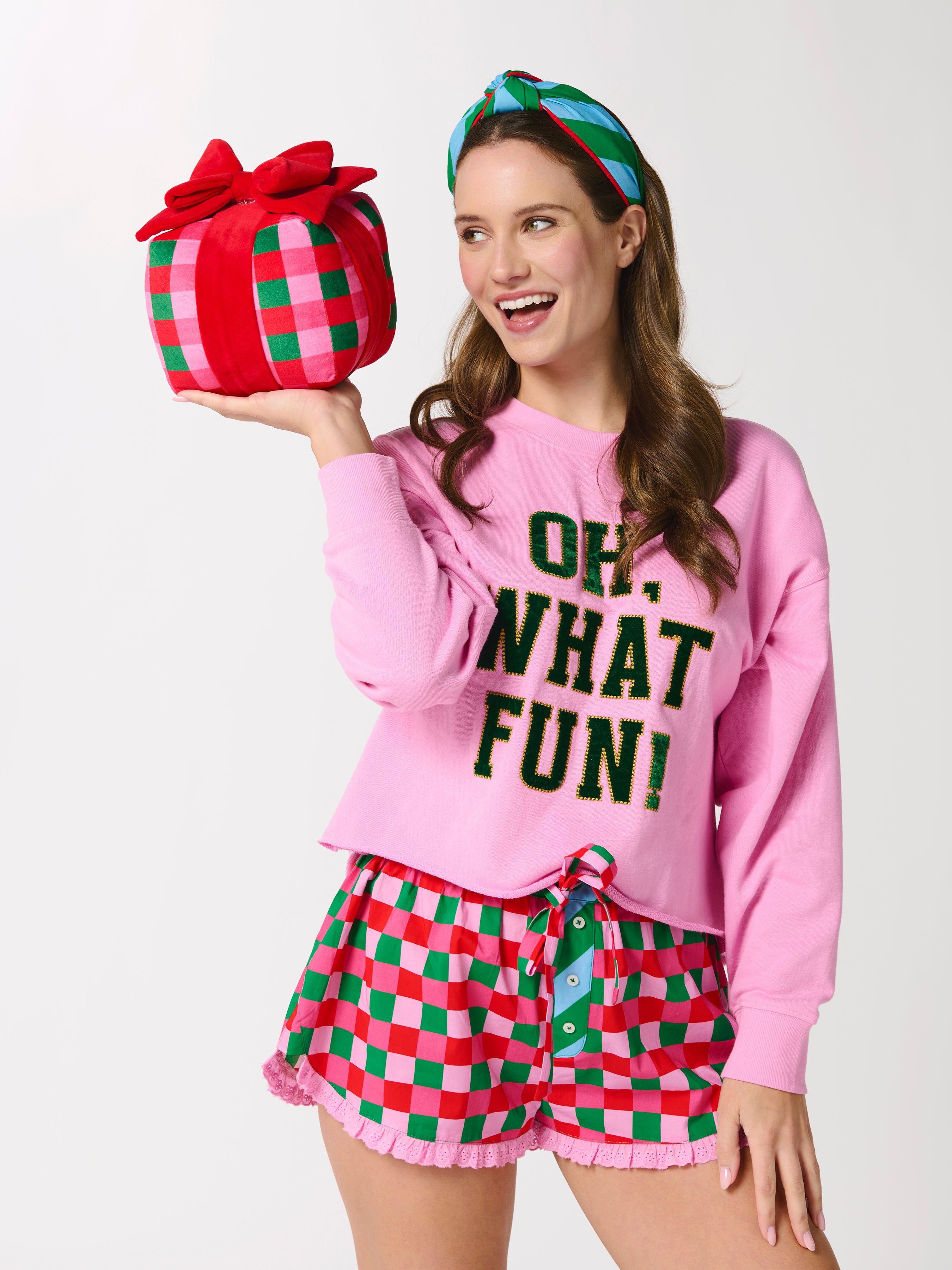 Shiraleah "Oh What Fun" Lounge Sweatshirt, Candy Pink