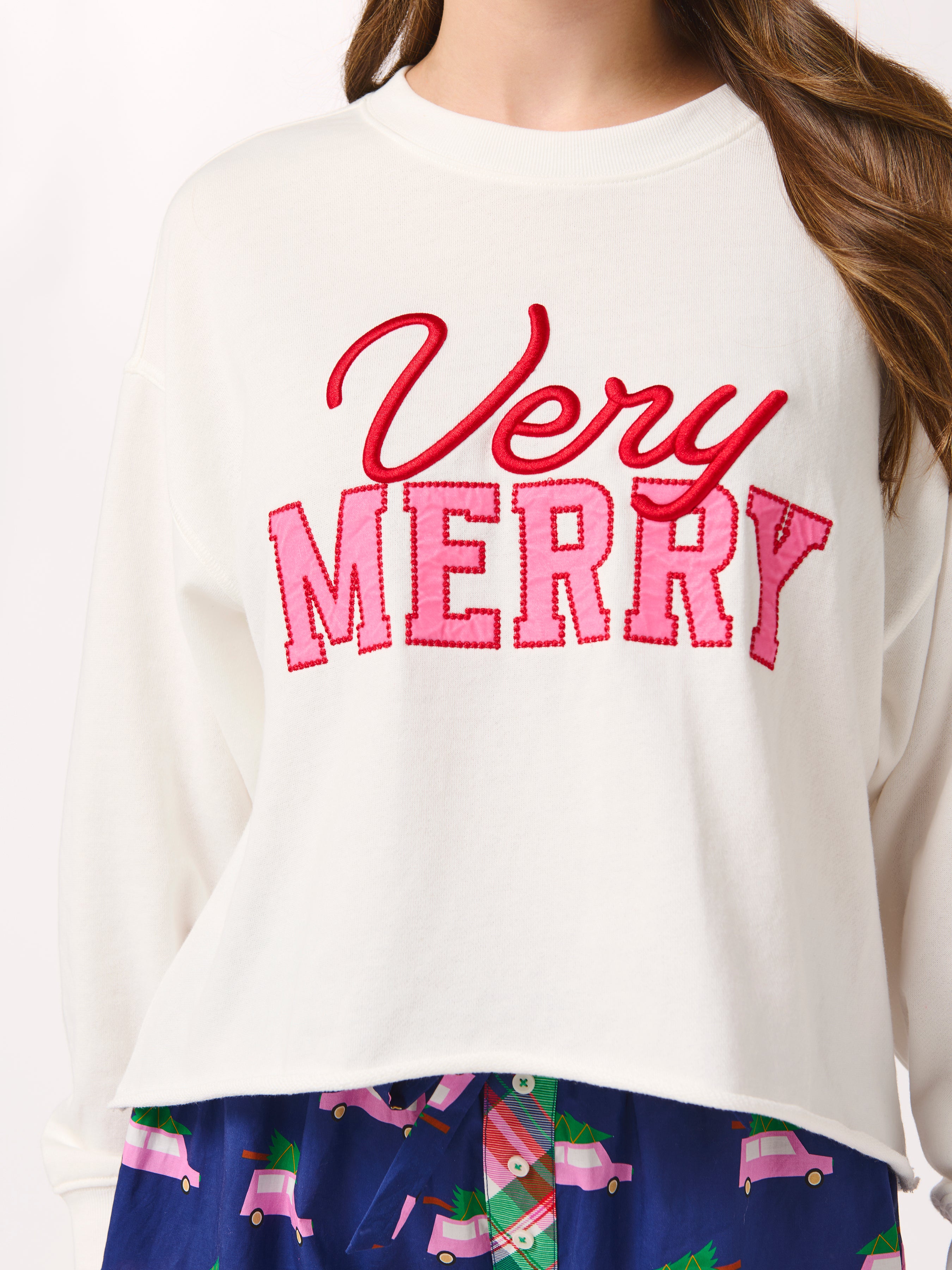 Shiraleah "Very Merry" Lounge Sweatshirt, Ivory