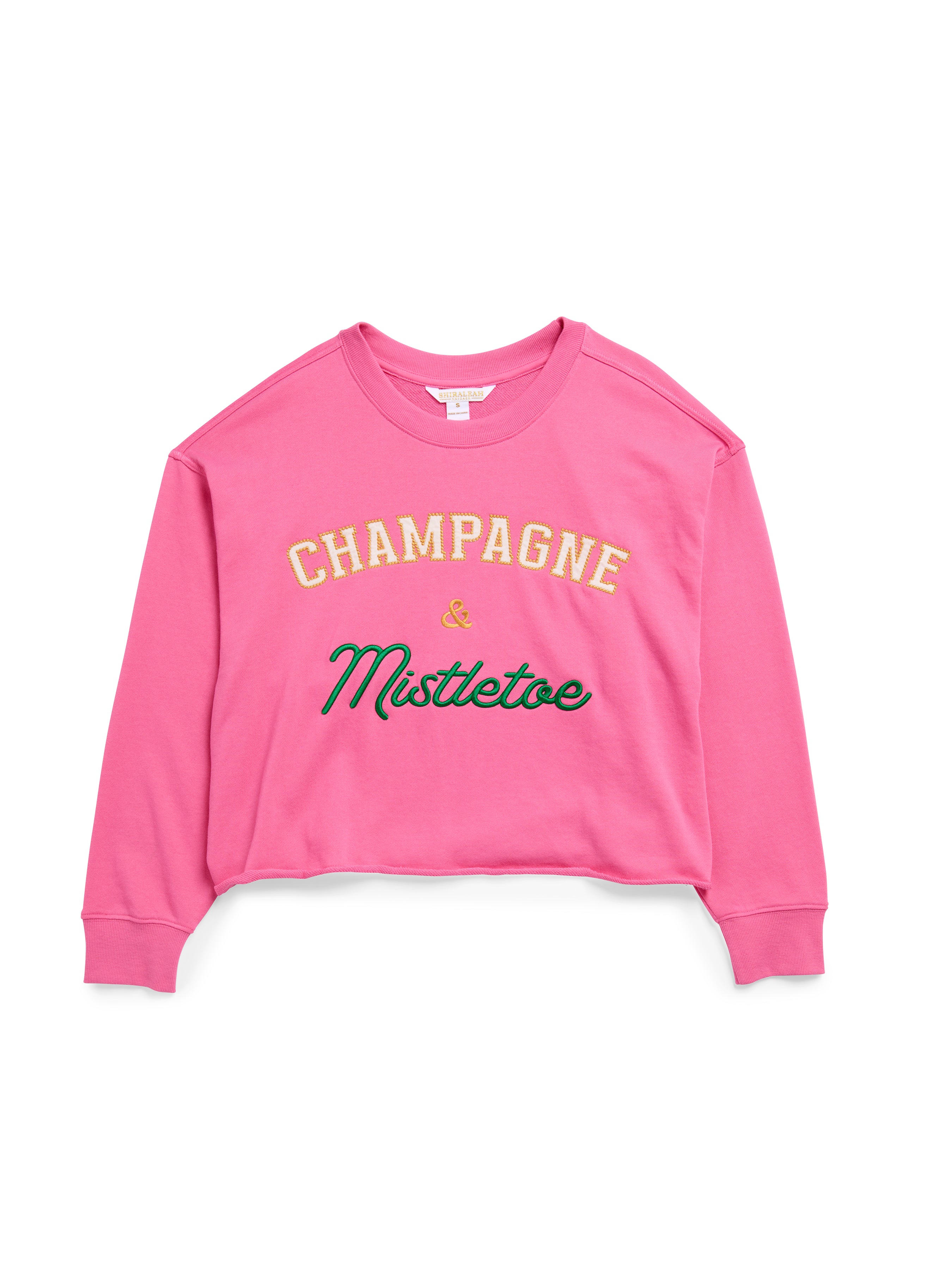 Shiraleah "Champagne & Mistletoe" Lounge Sweatshirt, Azalea